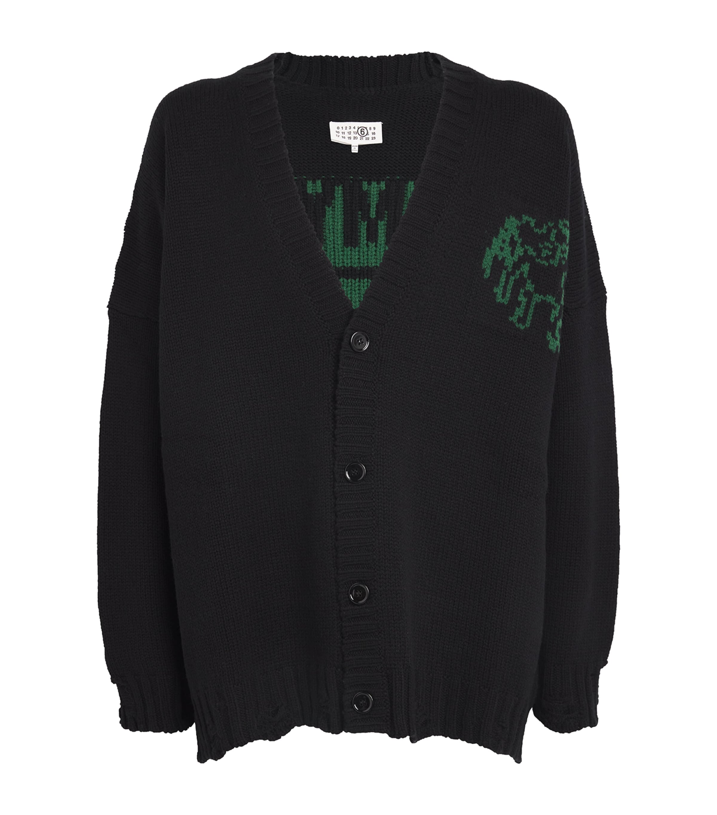 Mm6 Maison Margiela Lost My Pet Cardigan In Black