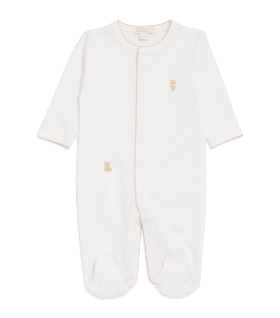 Pima Cotton Teddy All-In-One (0-12 Months) K188WHITE/ECRU Image 1