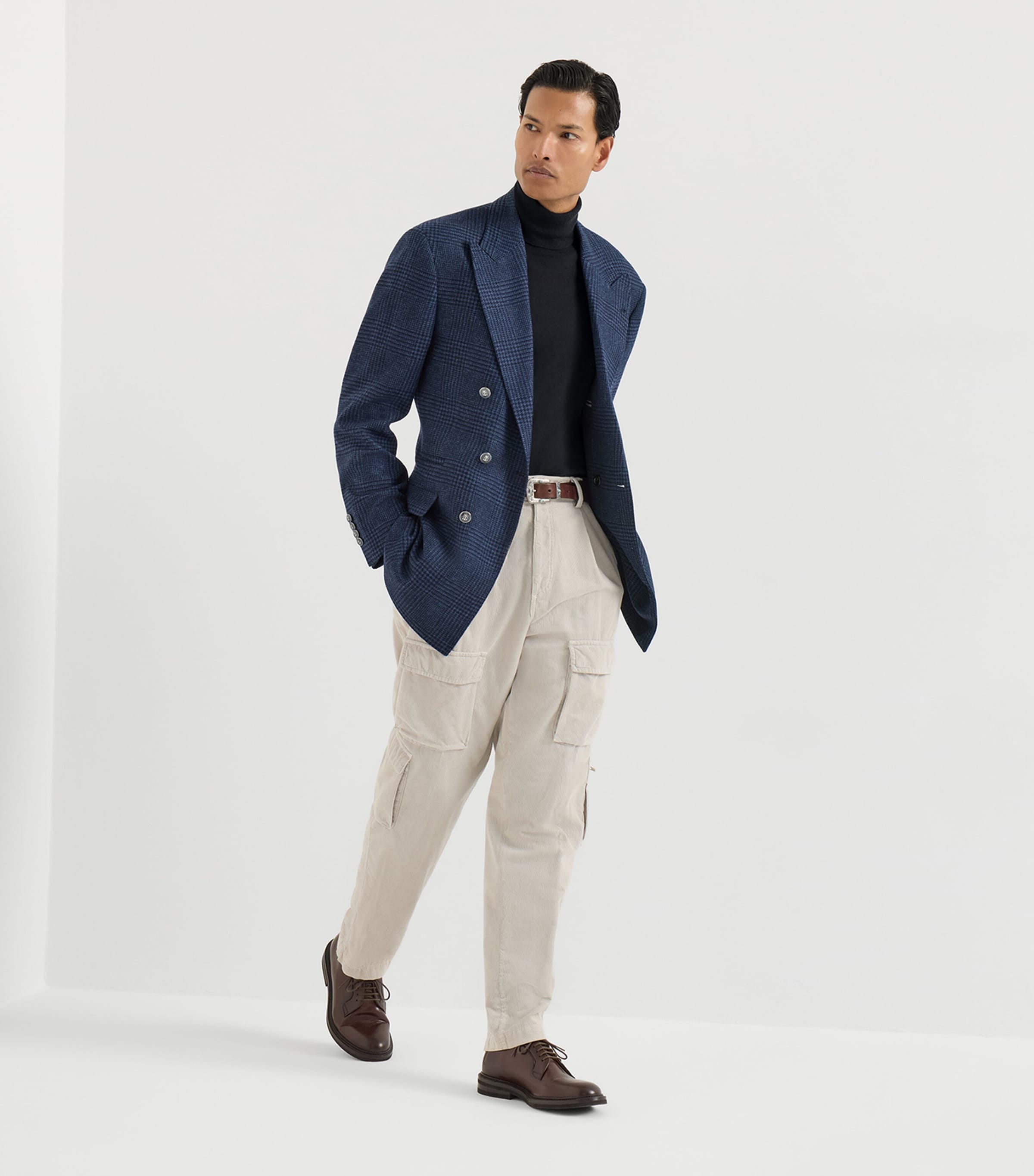Brunello Cucinelli Mens Cashmere-Silk Rollneck Sweater Image 3