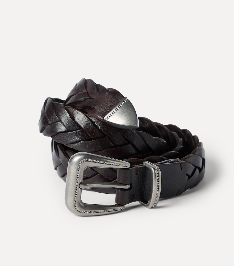 Brunello Cucinelli Leather Braided Belt Image 3
