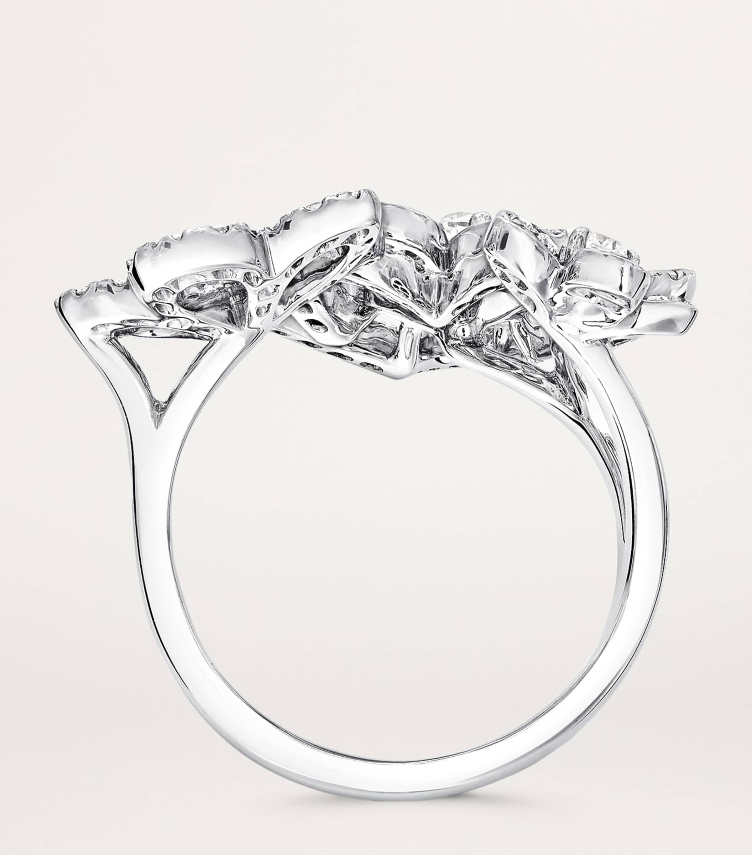 White Gold and Diamond Wild Flower Ring WHITE GOLD Image 3