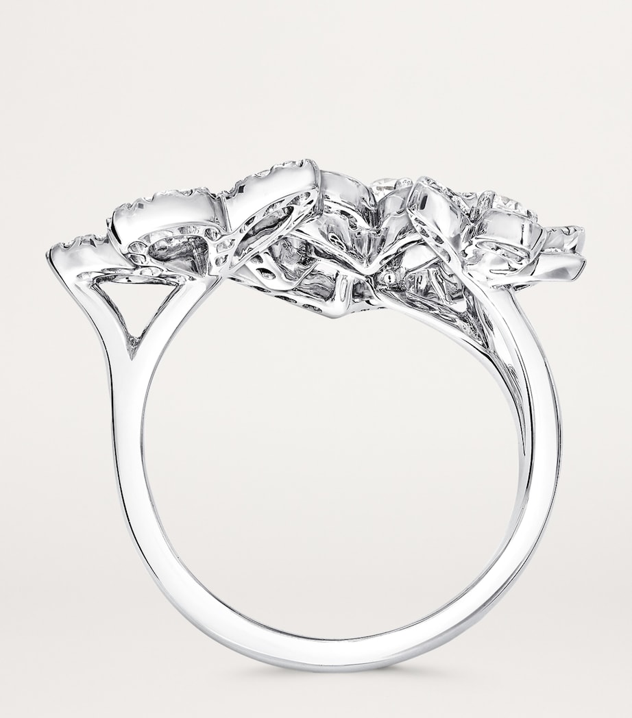 White Gold and Diamond Wild Flower Ring WHITE GOLD Image 3