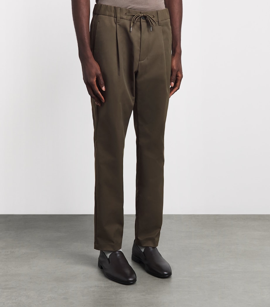 Herno Mens Technical Drawstring Trousers Verde Militare Image 4