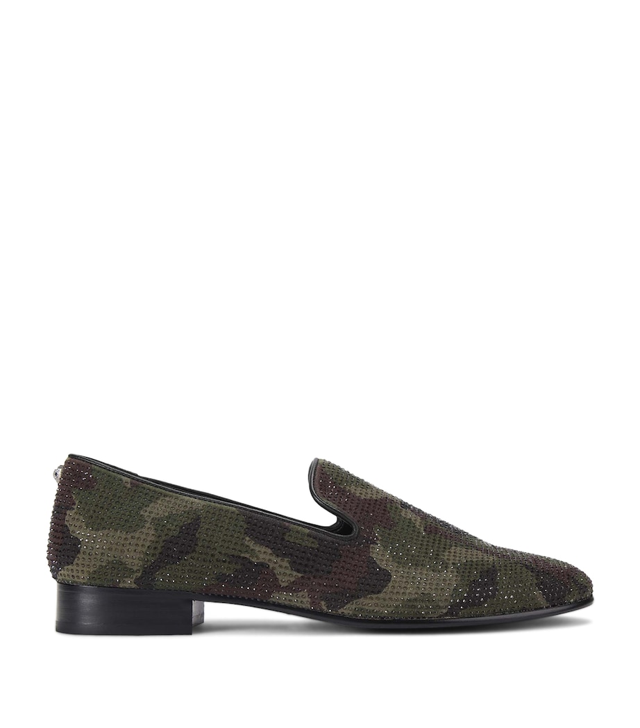 Kurt Geiger London Suede Embellished Ace Loafers Dark Green Image 1