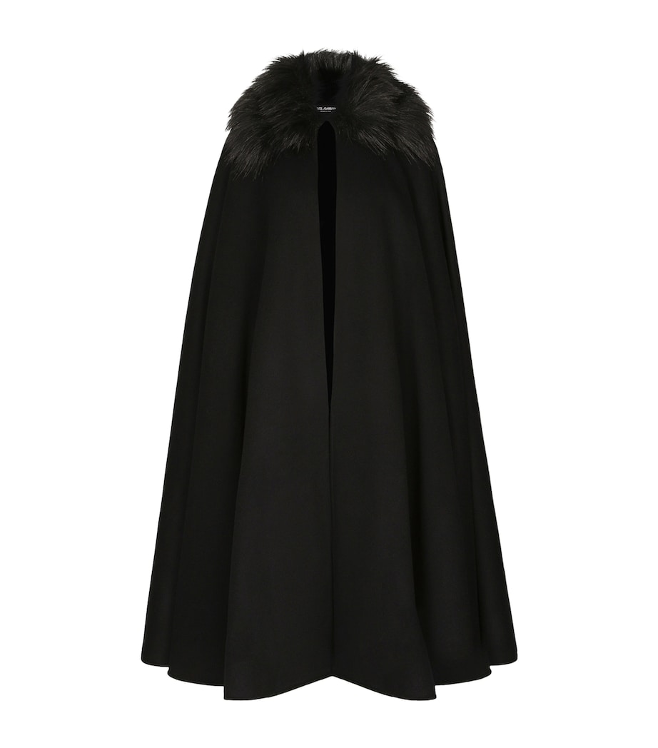 Cashmere-Wool Cape N0000-BLACK Image 1