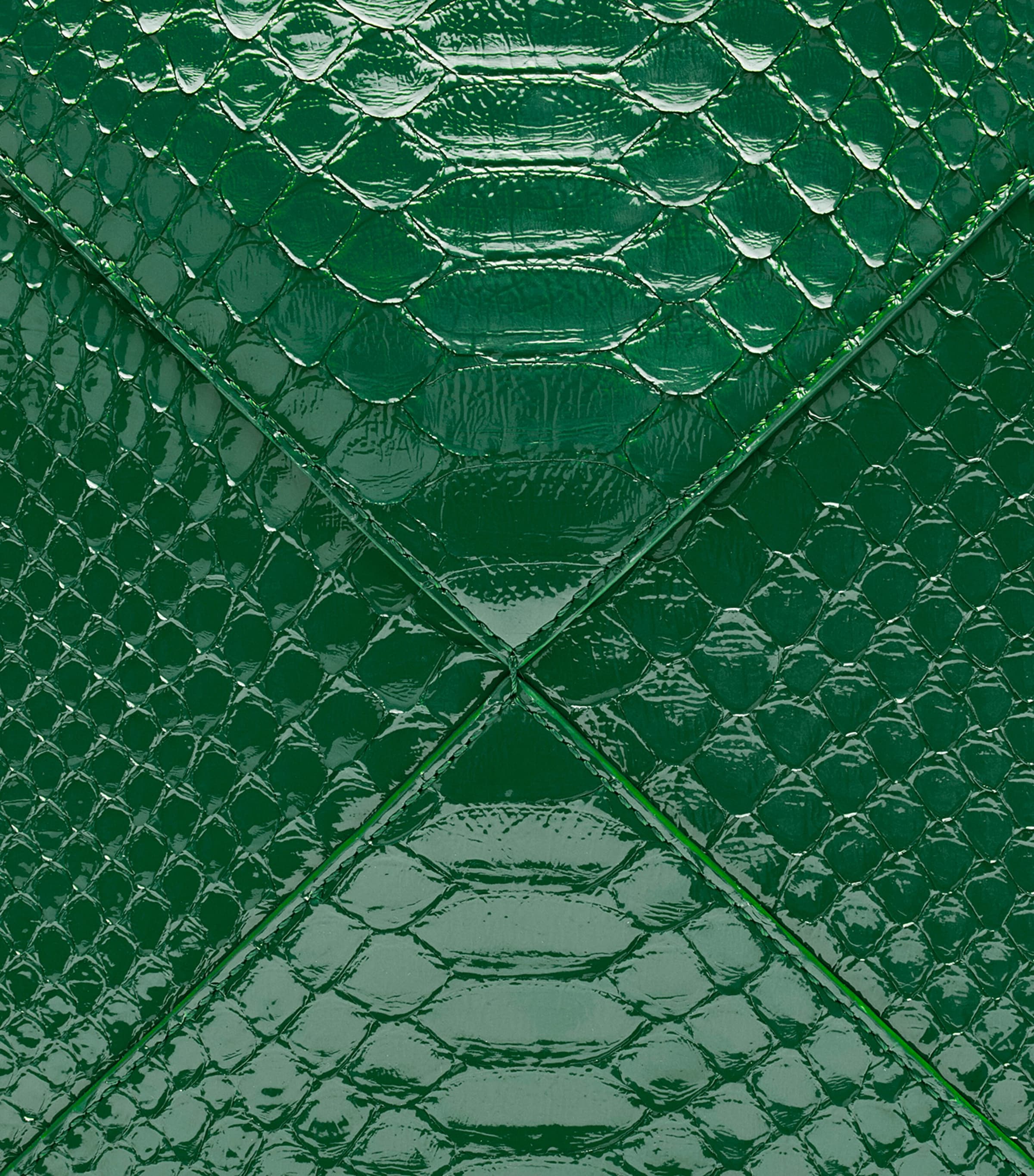 Large Python Skin Puzzle Fold Tote Bag EMERALD GREEN Image 7