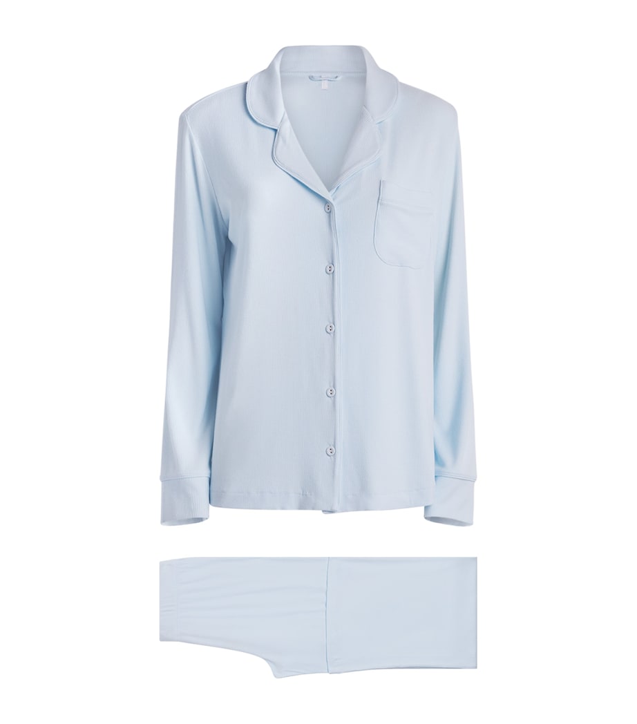 Skims Womens Soft Lounge Pyjama Set Baby Blue Image 1