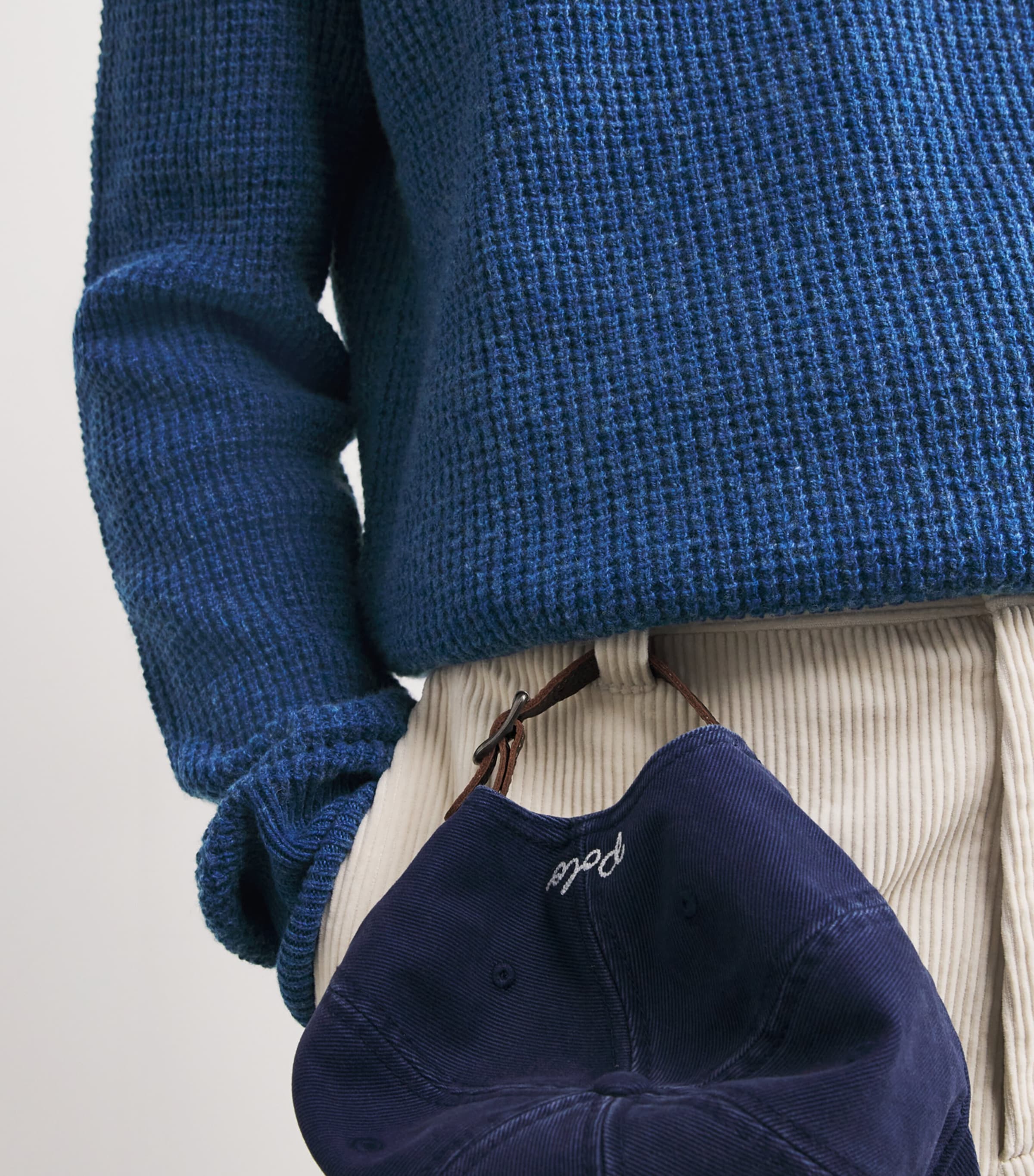 Wool-Cotton Polo Sweater SEA SALT BLUE HTHR Image 6