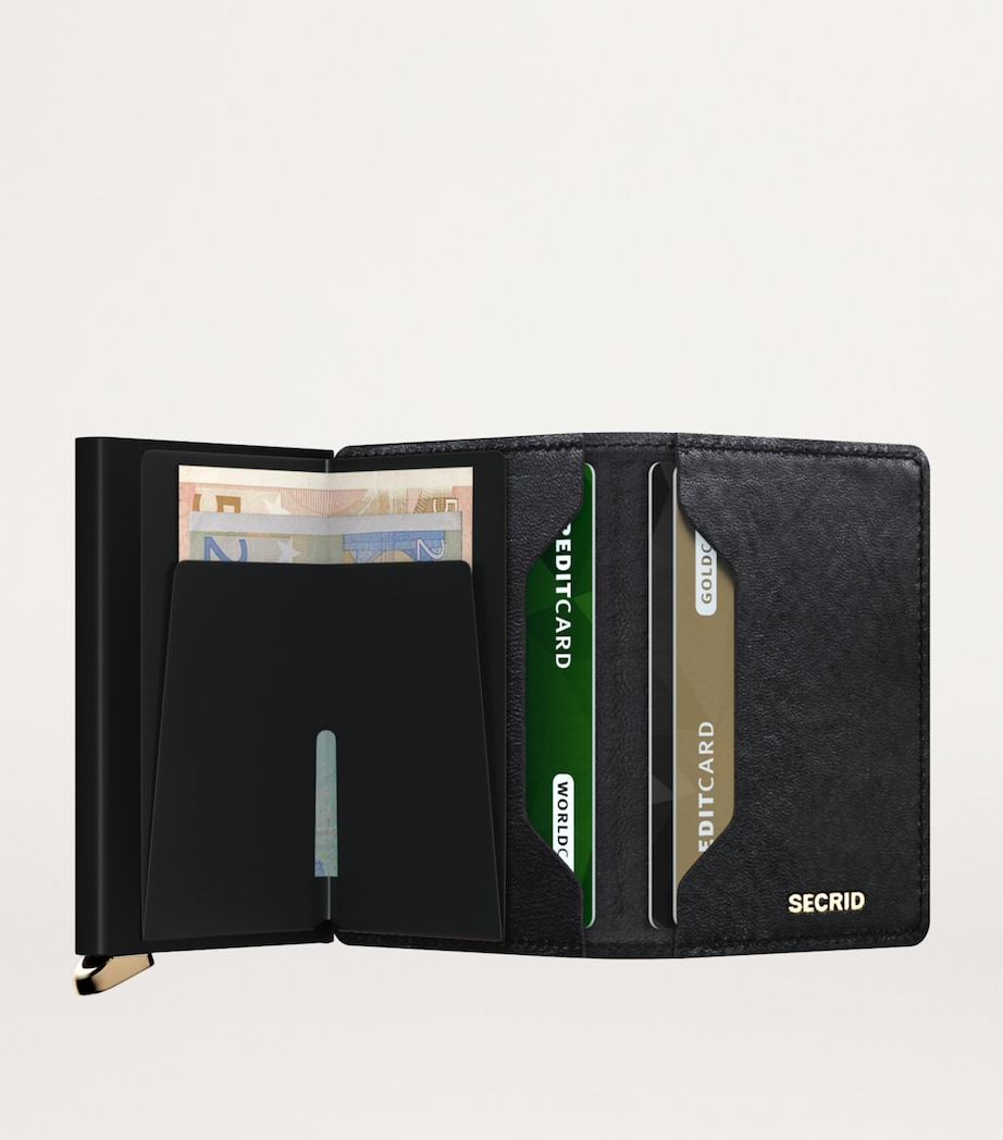 Leather Embossed Diamond Slimwallet BLACK Image 3