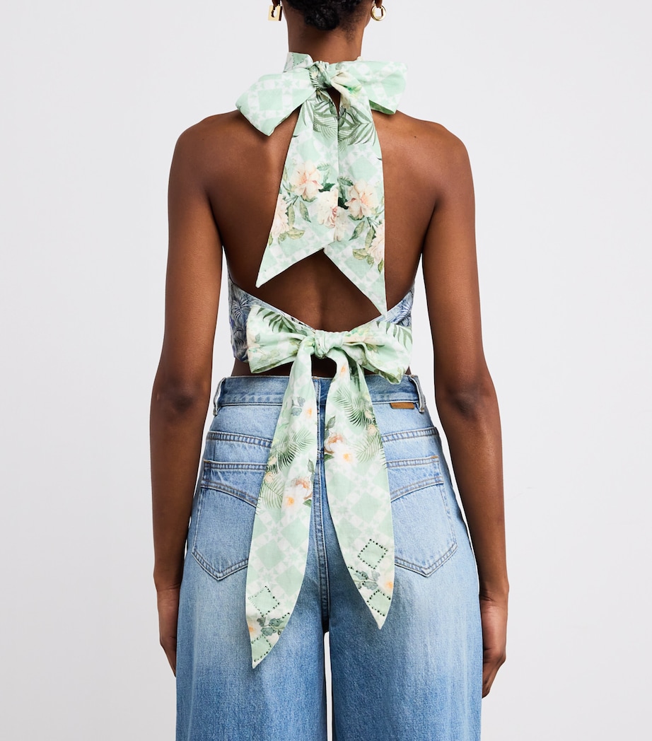 Linen Jardim Party Halterneck Top JARDPART Image 4