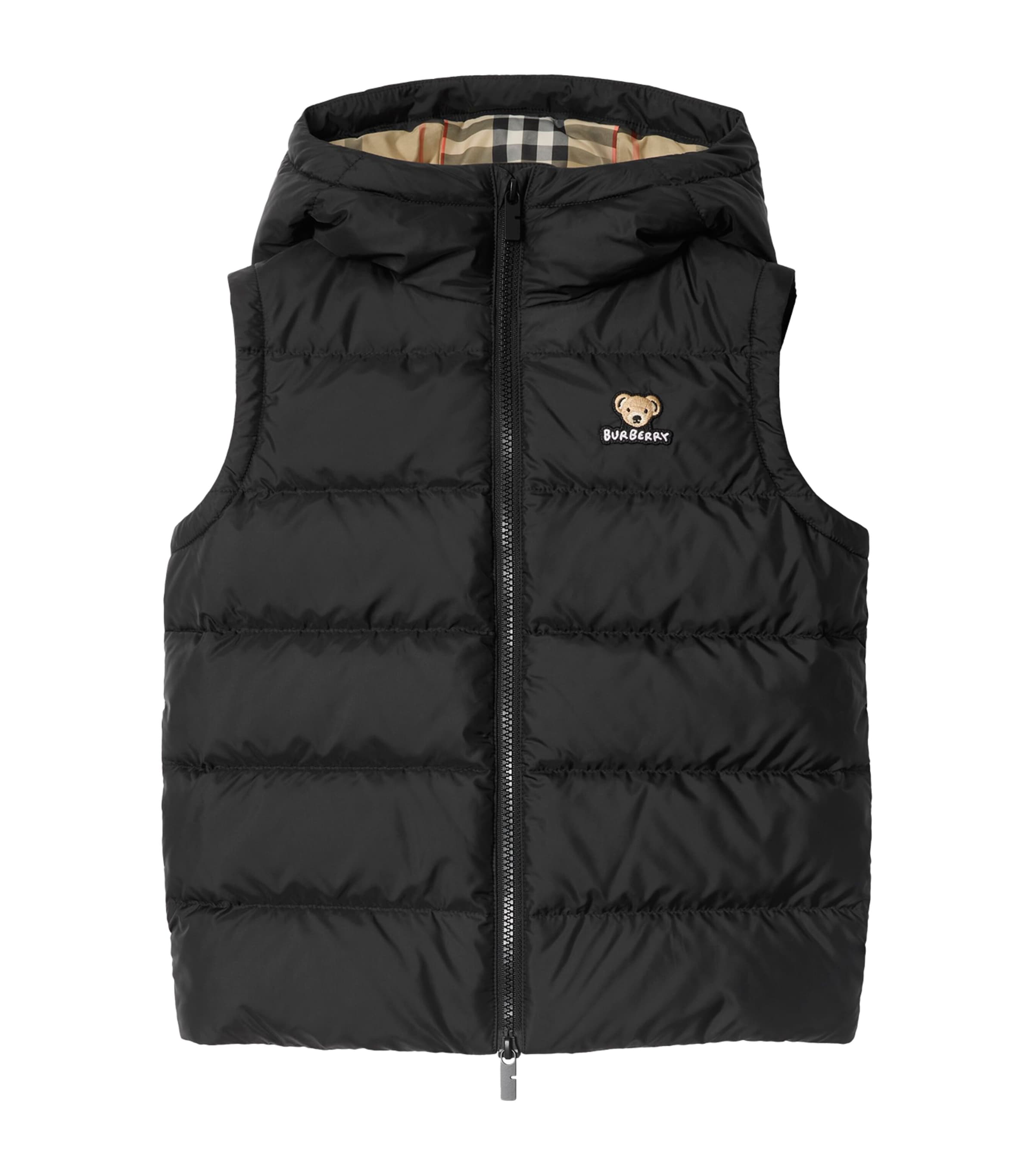 Burberry Kids Black Hooded Puffer Gilet (3-12 Years) | Harrods US