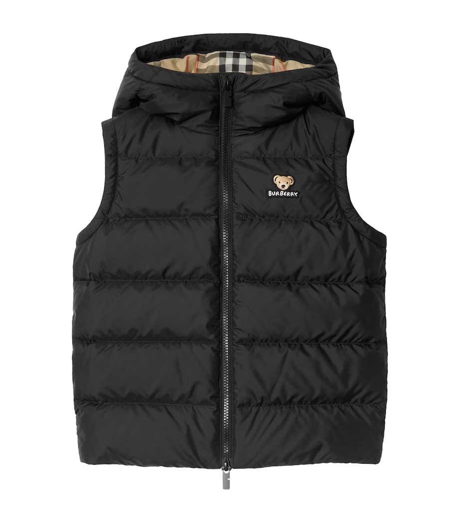 Hooded Puffer Gilet (3-12 Years) BLACK Image 1