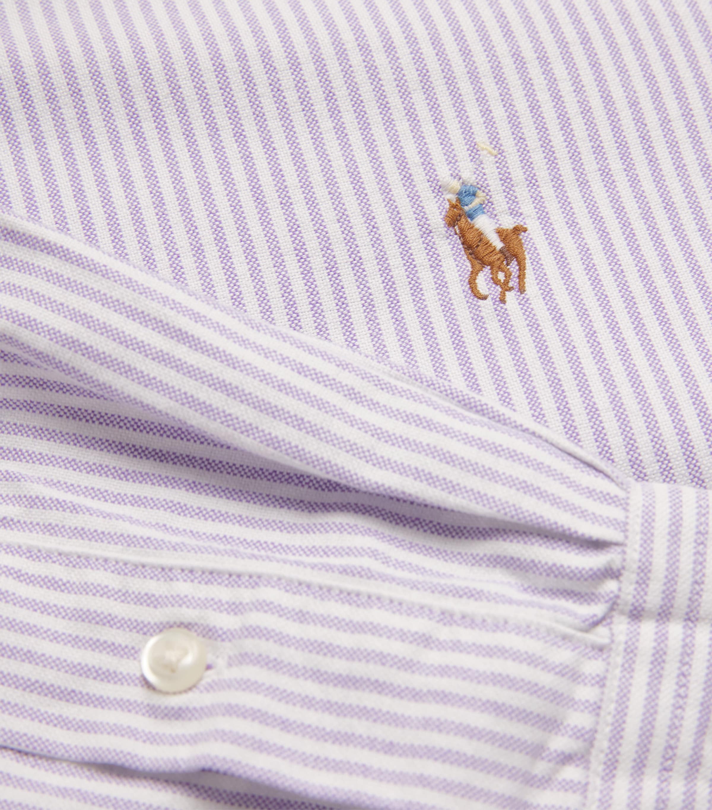 Cotton Striped Oxford Shirt PURPLE WHITE Image 5
