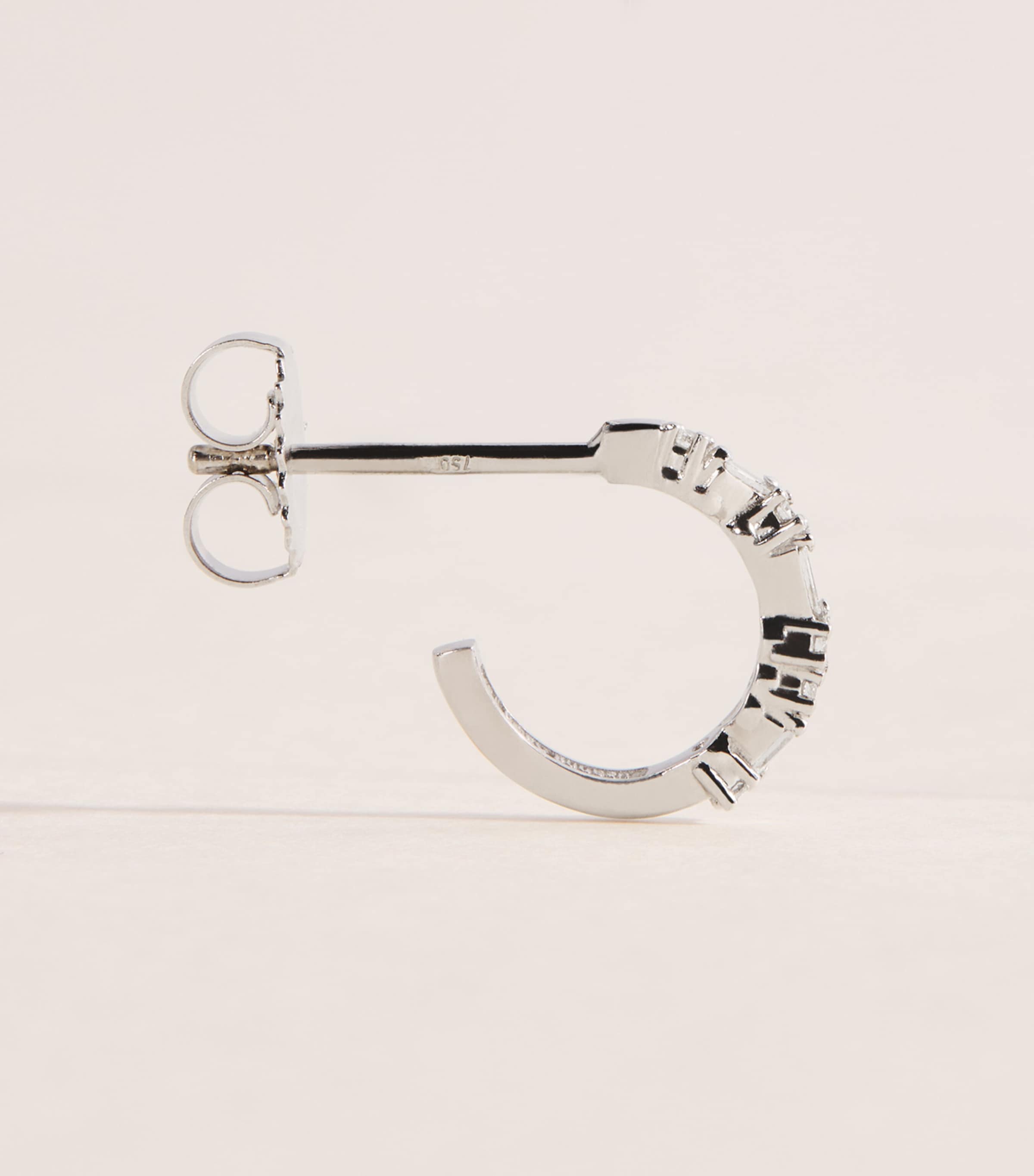 Suzanne Kalan White Gold and Diamond Mini Thin Mix Hoop Earrings Wg/wd Image 3