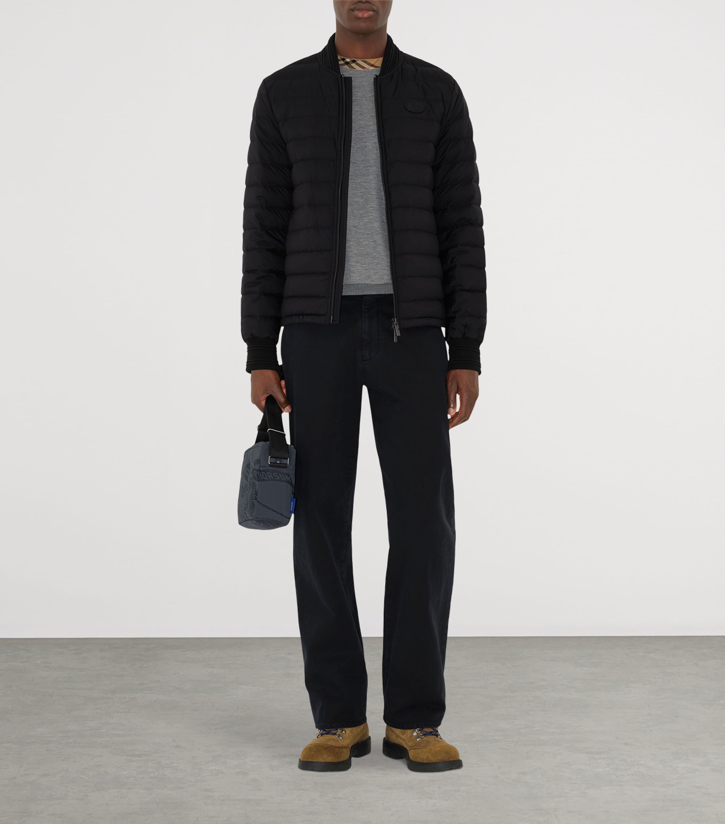 Nylon Puffer Jacket BLACK Image 2