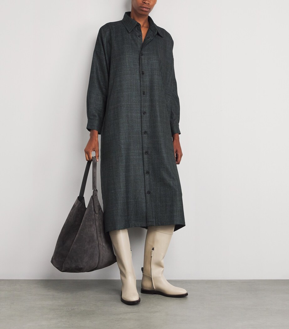Wool-Silk-Cashmere Midi Shirt Dress DRKFRST Image 2