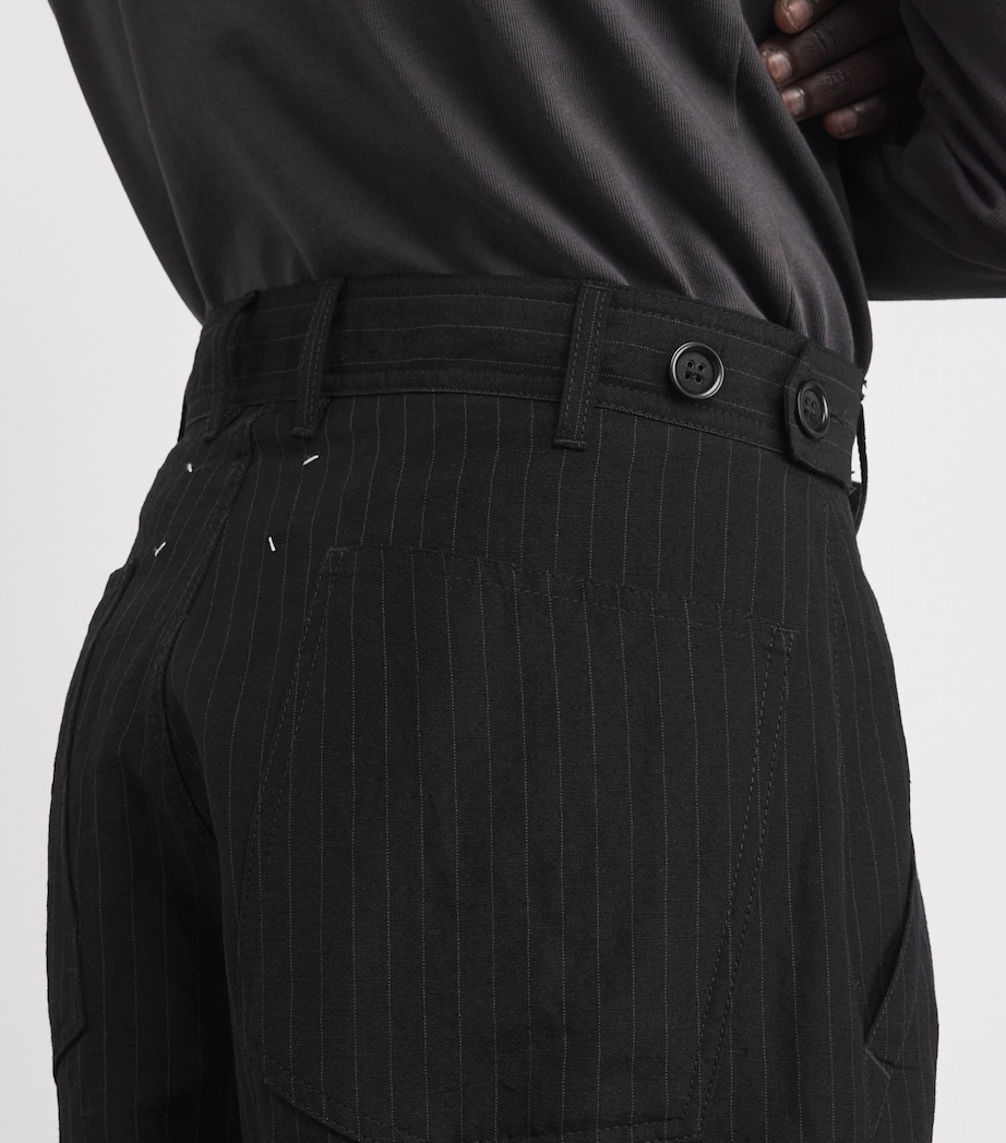 Maison Margiela Mens Wool Four Stitch Pinstripe Trousers Image 6