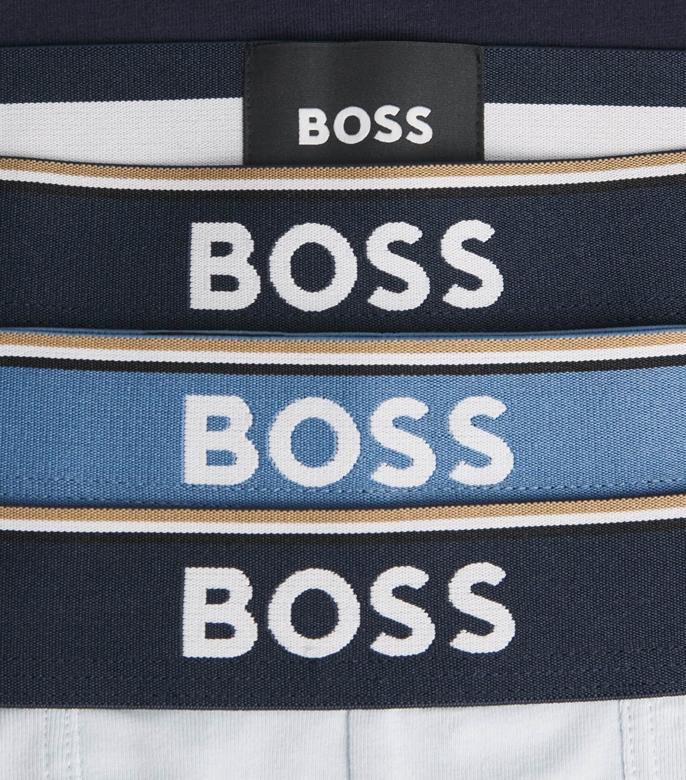 BOSS Mens Stretch-Cotton Power Trunks (Pack of 3) Open Blue Image 5