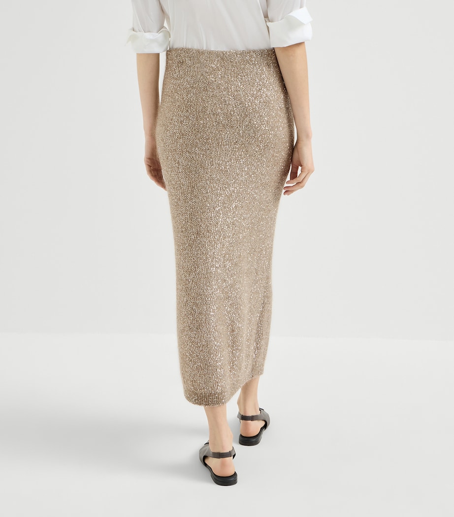 Brunello Cucinelli Womens Sequin Midi Skirt Image 3