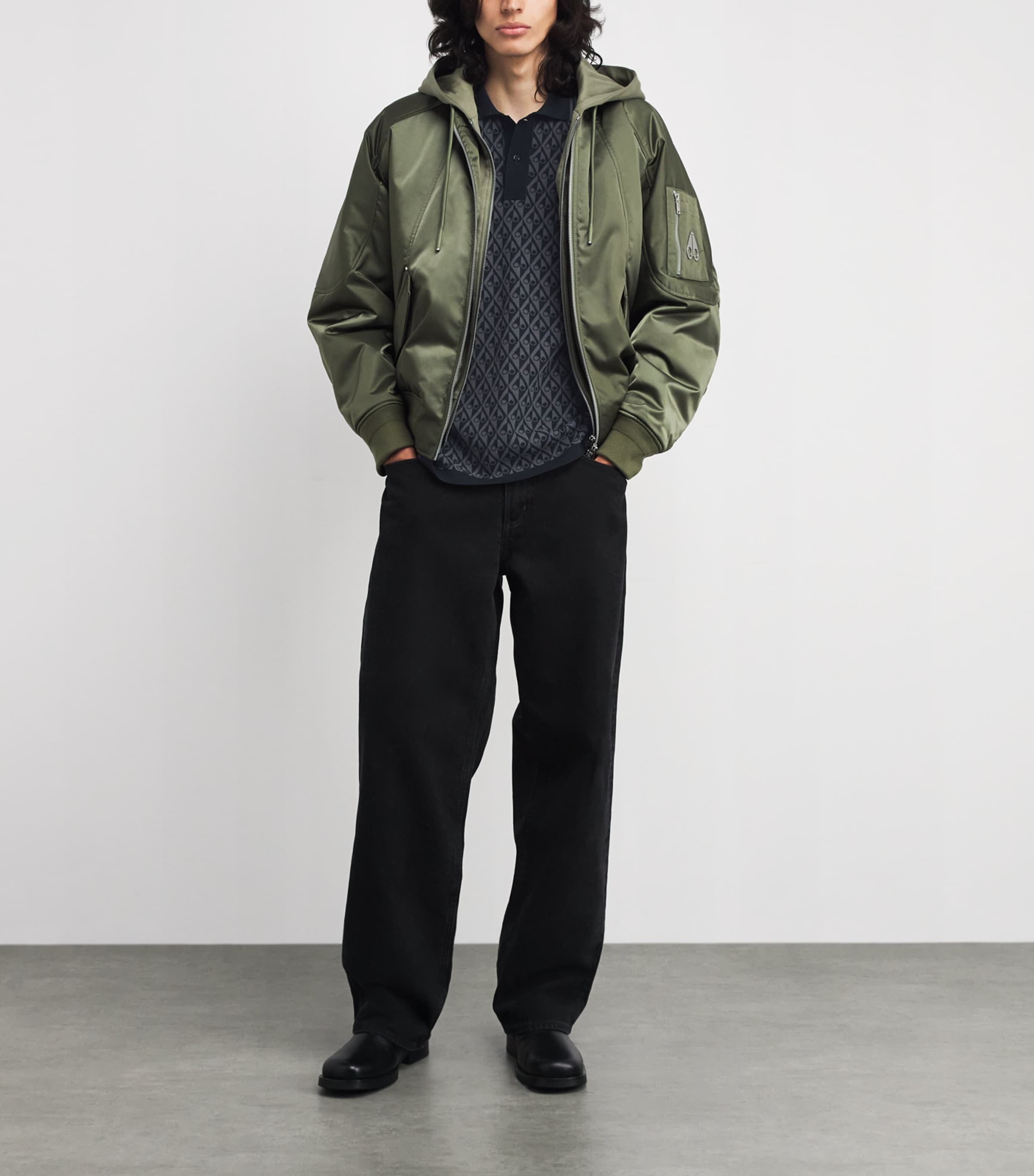 Cotton Monogram Polo Shirt 1918 BLACK/CEMT MONO Image 2