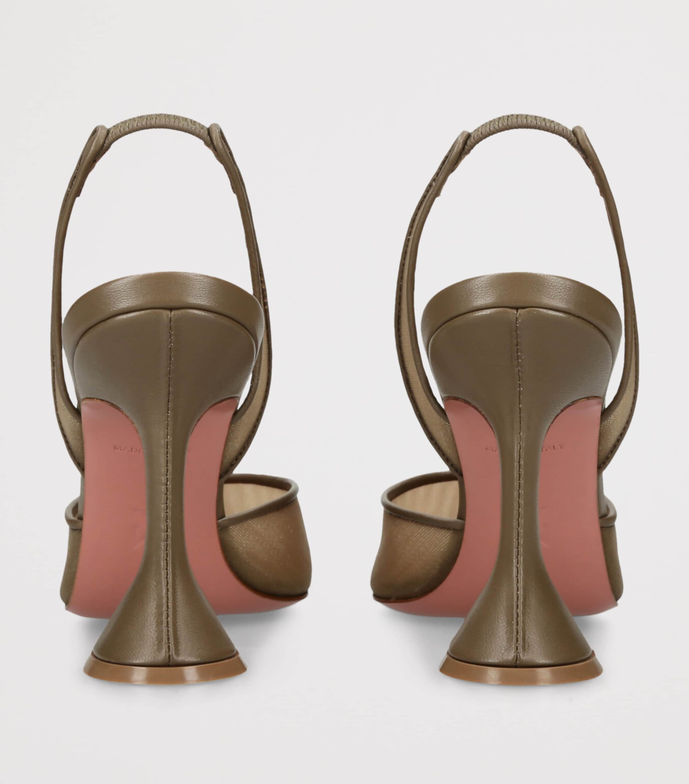Amina Muaddi Mesh Holli Slingback Pumps 95 Taupe Image 2