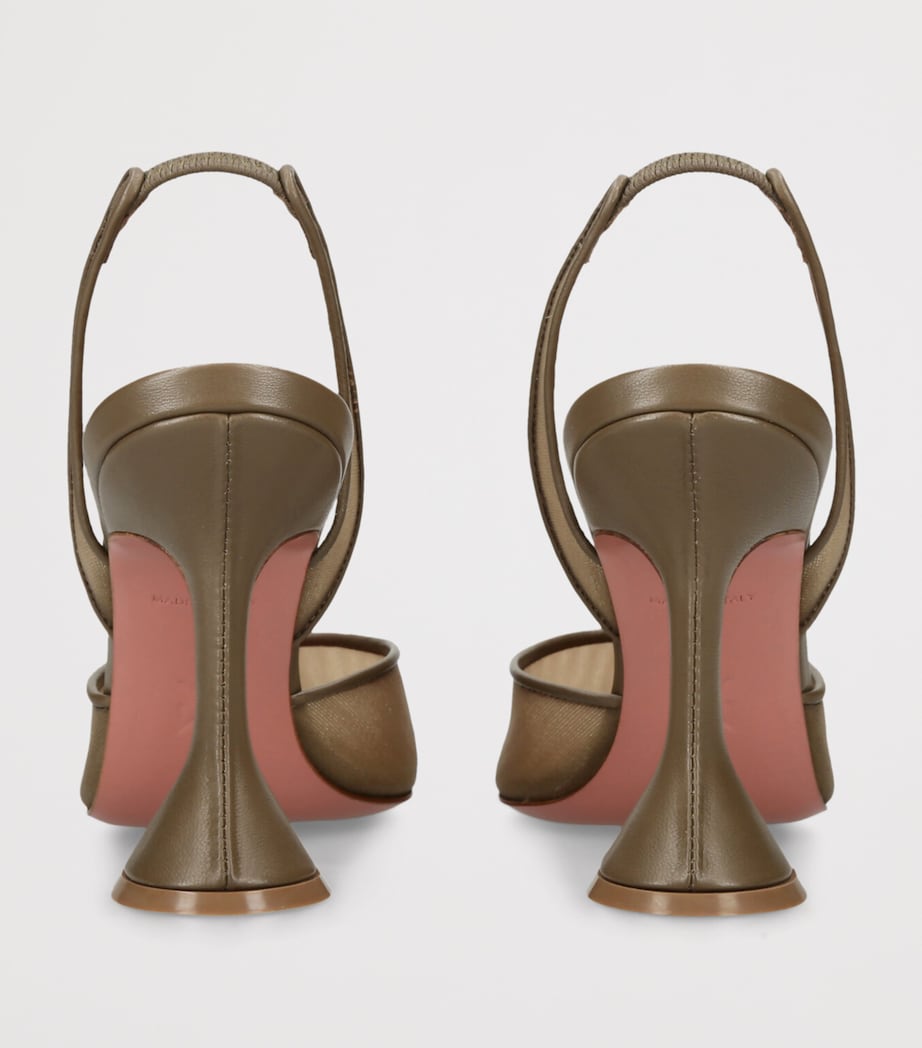 Amina Muaddi Mesh Holli Slingback Pumps 95 Taupe Image 2