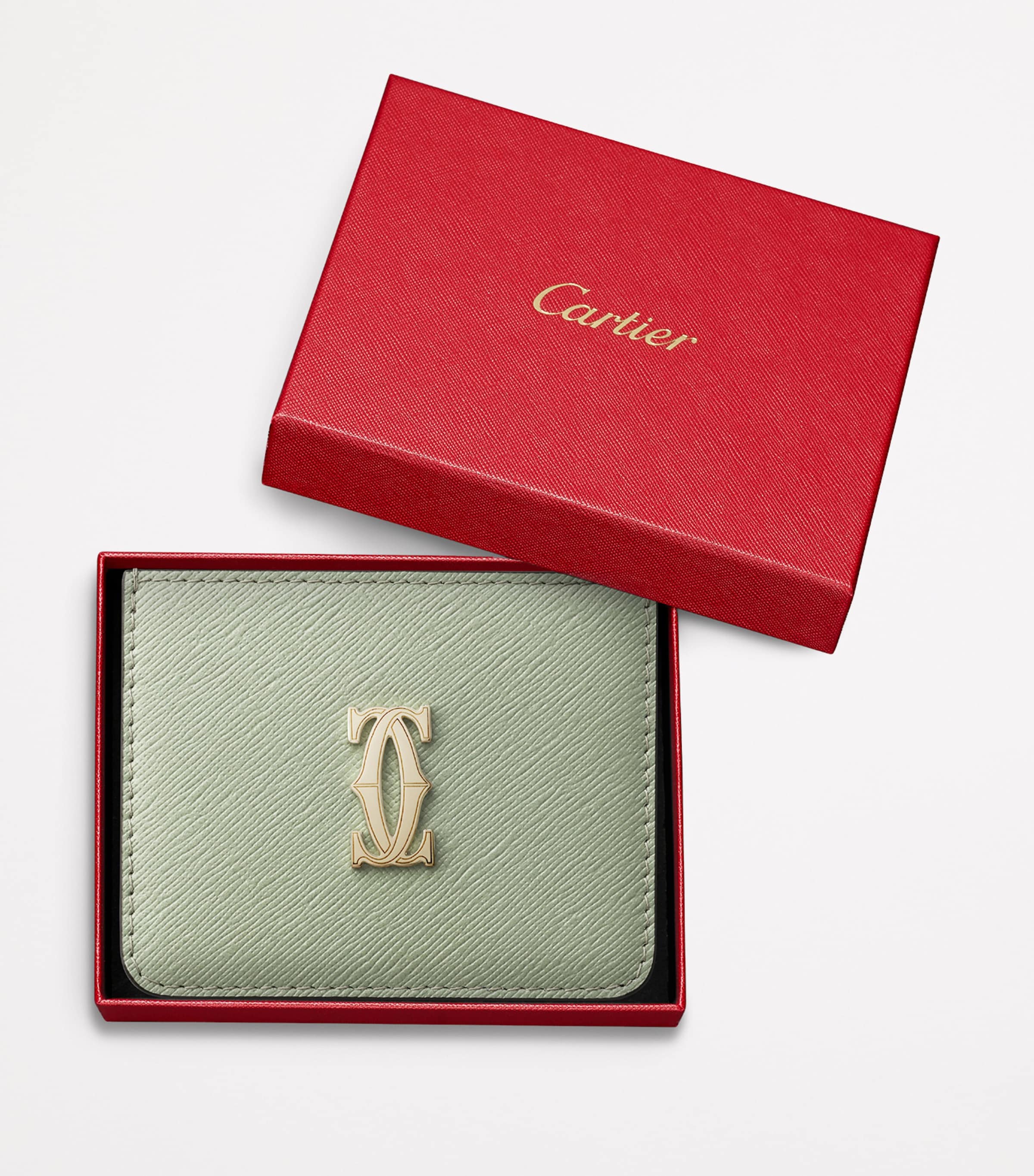 Leather C de Cartier Simple Card Holder SAGE GREEN Image 4
