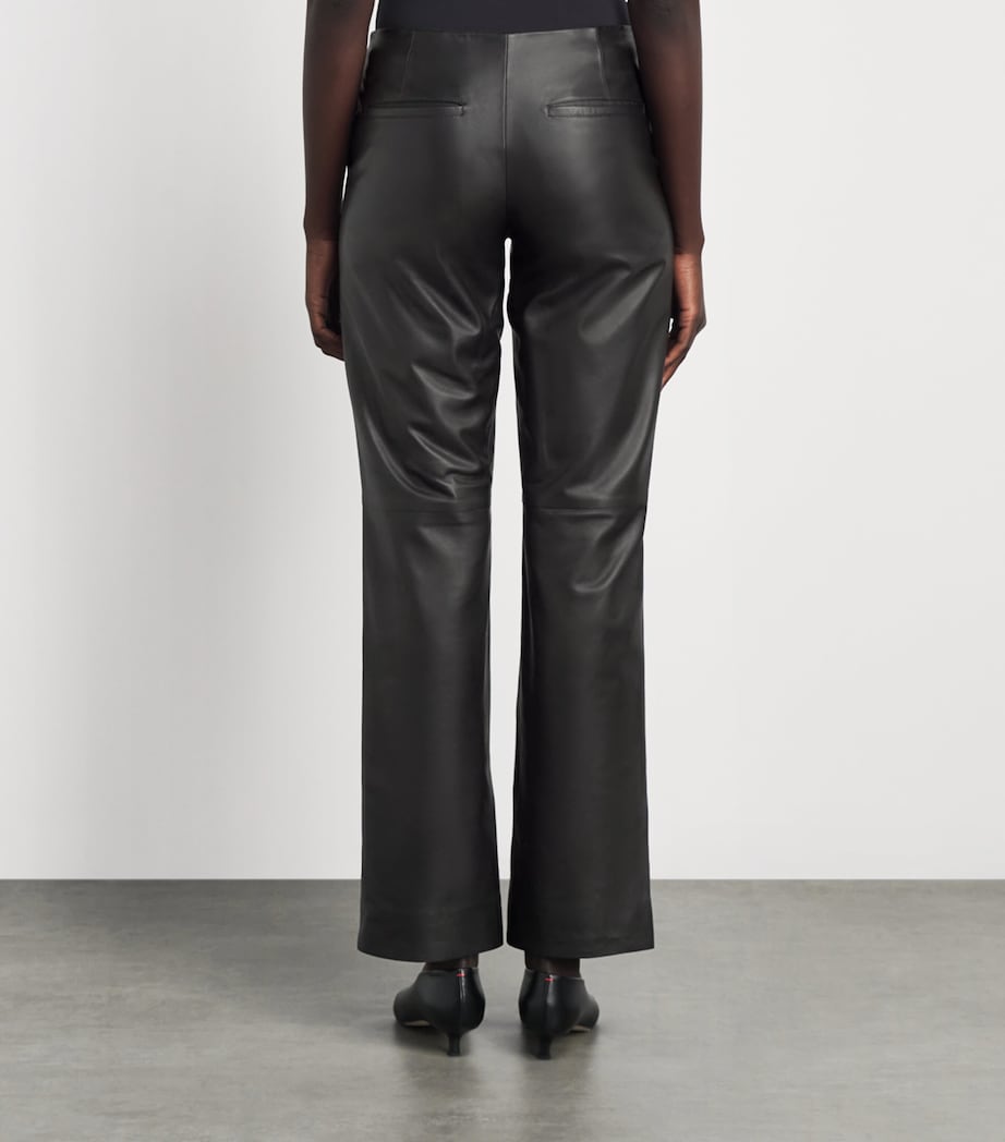 Toteme Womens Leather Easy Trousers Black Image 5