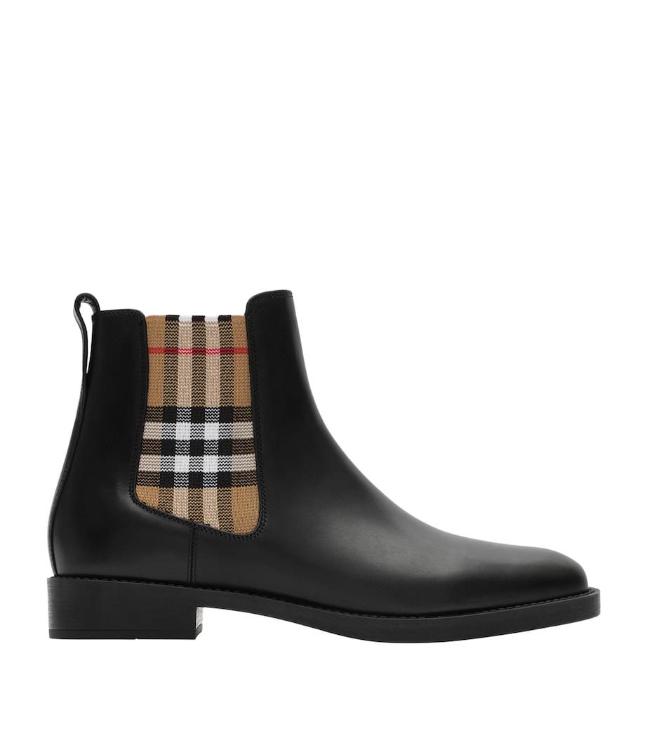 Burberry Leather Hampstead Chelsea Boots Black Image 1