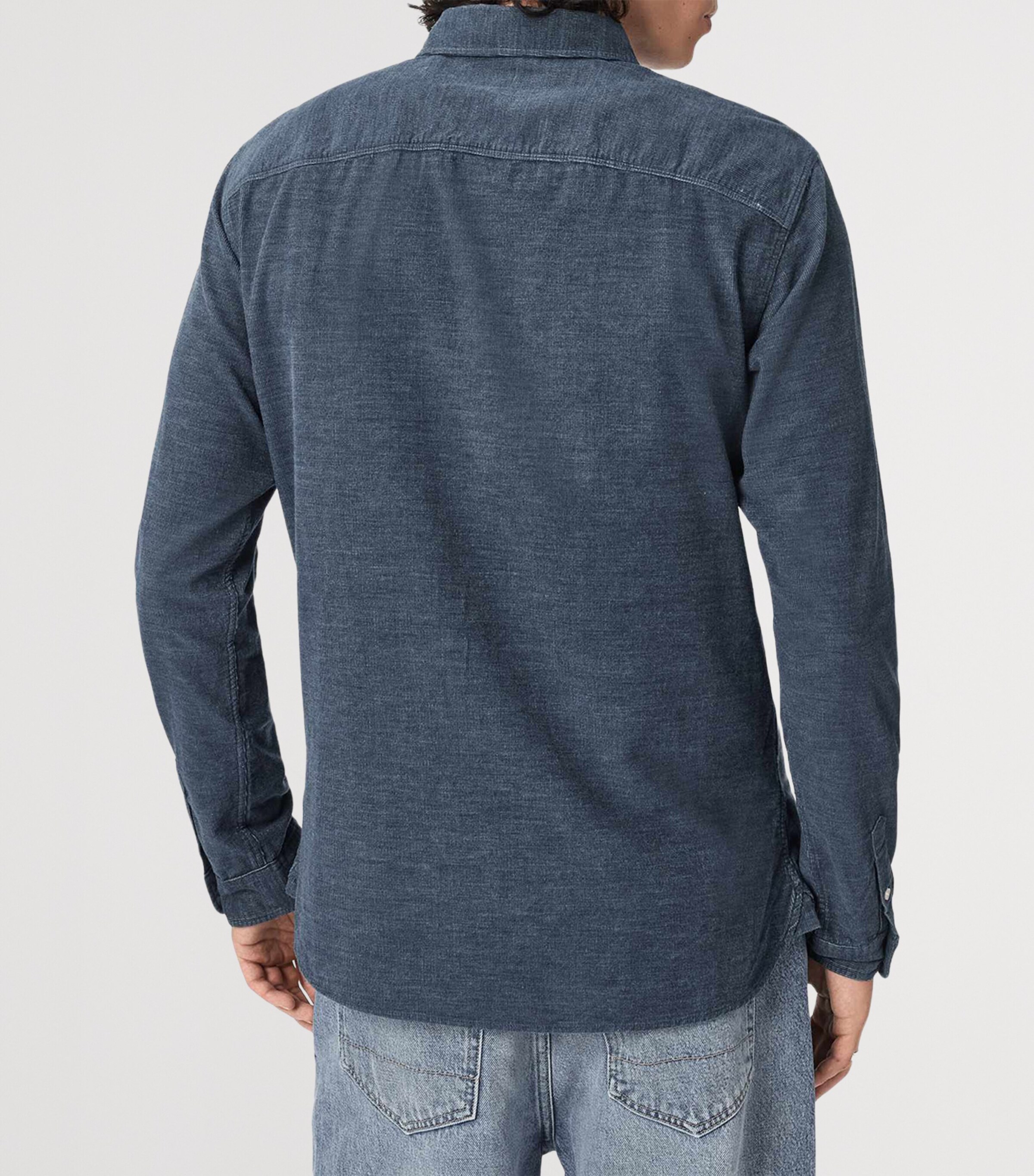 AllSaints Mens Organic Cotton Lorella Shirt Moonstone Blue Image 4