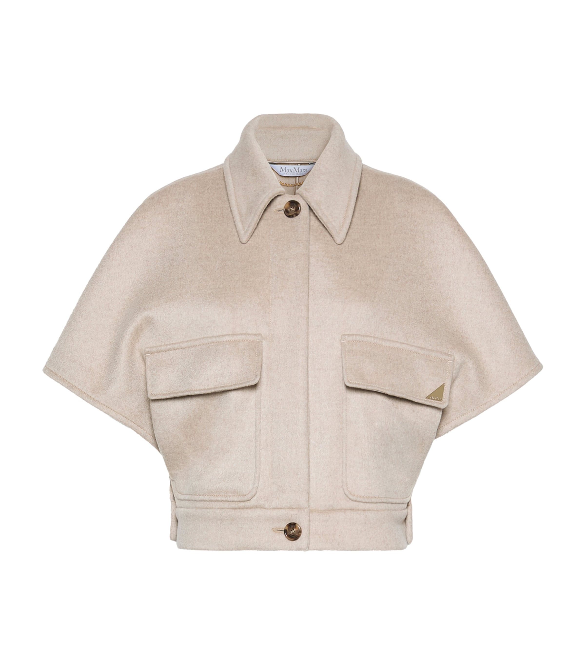 Max Mara Womens Cashmere Cape Jacket Stone Image 1