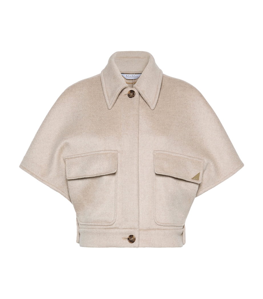 Max Mara Womens Cashmere Cape Jacket Stone Image 1