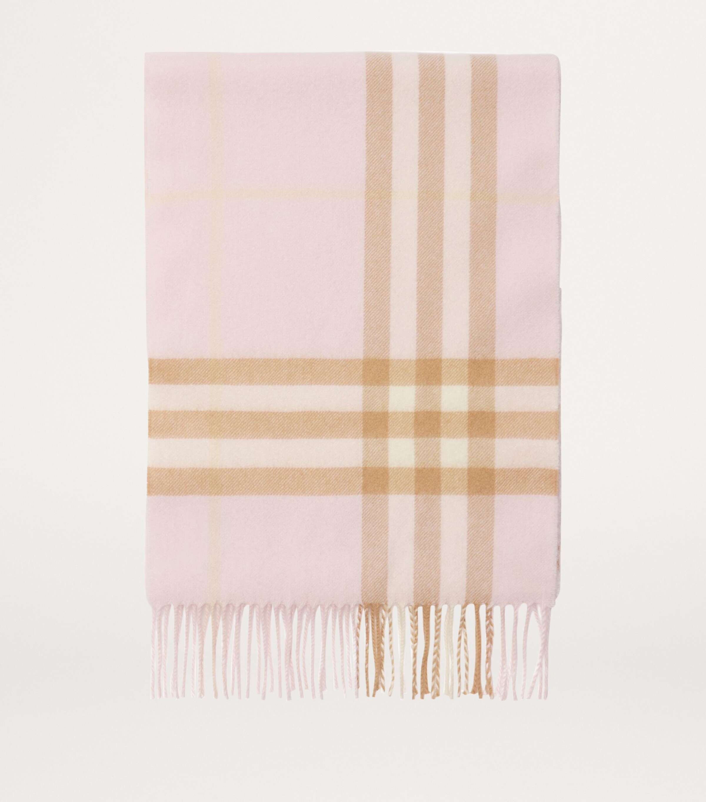 BURBERRY｜ (Check Cashmere Scarf (8103011)) Burberry Check cashmere scarf in pink - Burberry | Mytheresa