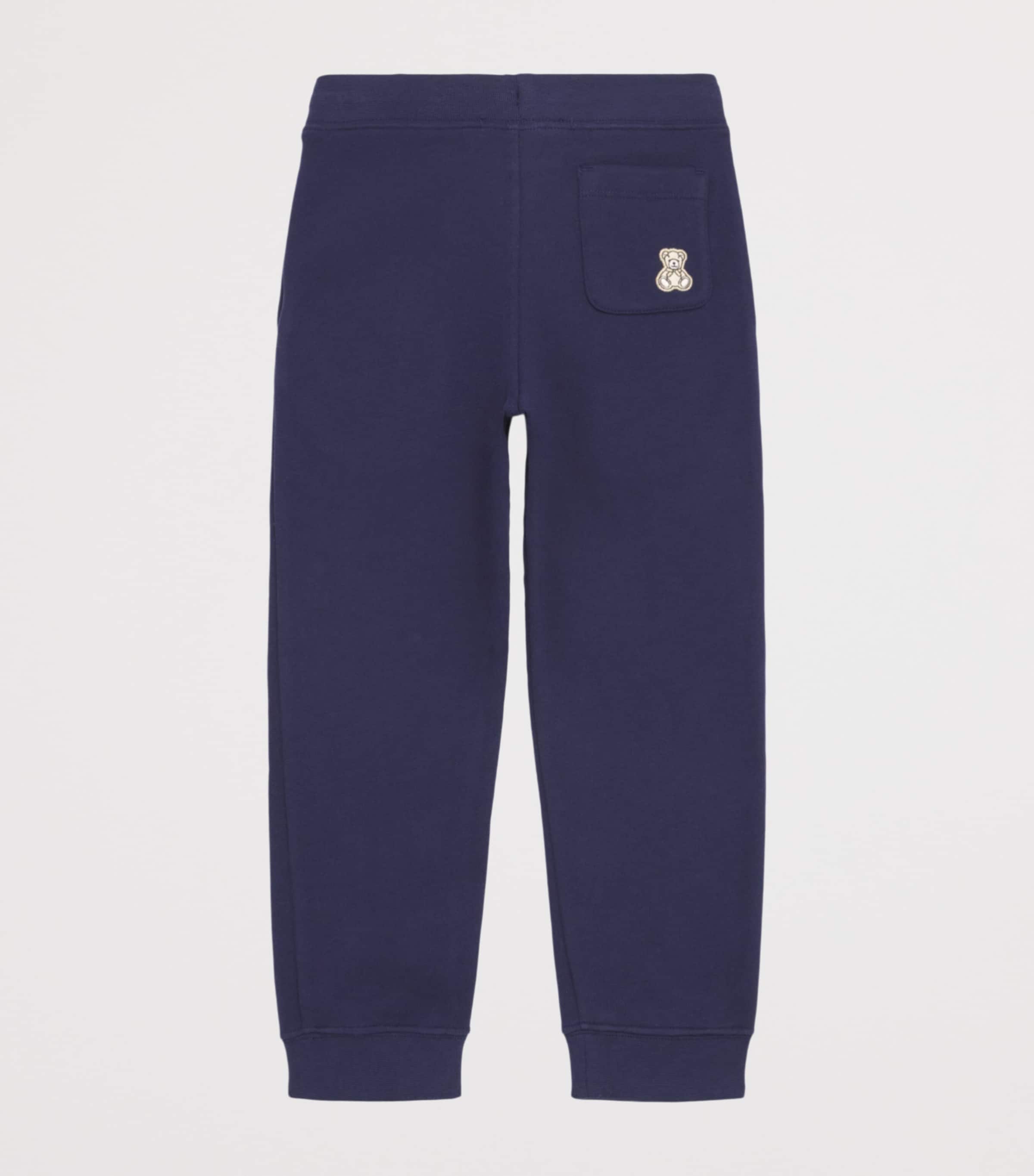 Harrods Cotton Jersey Logo Sweatpants Navy Image 2