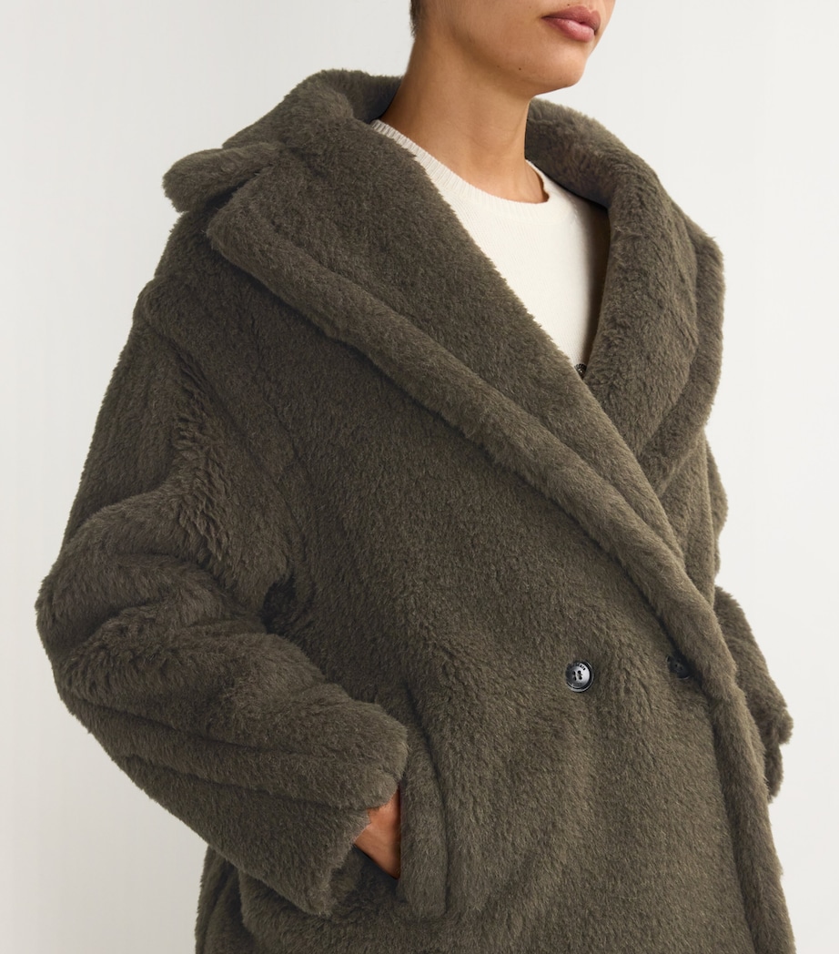 Max Mara Green Alpaca-Blend Short Teddy Coat Harrods UK