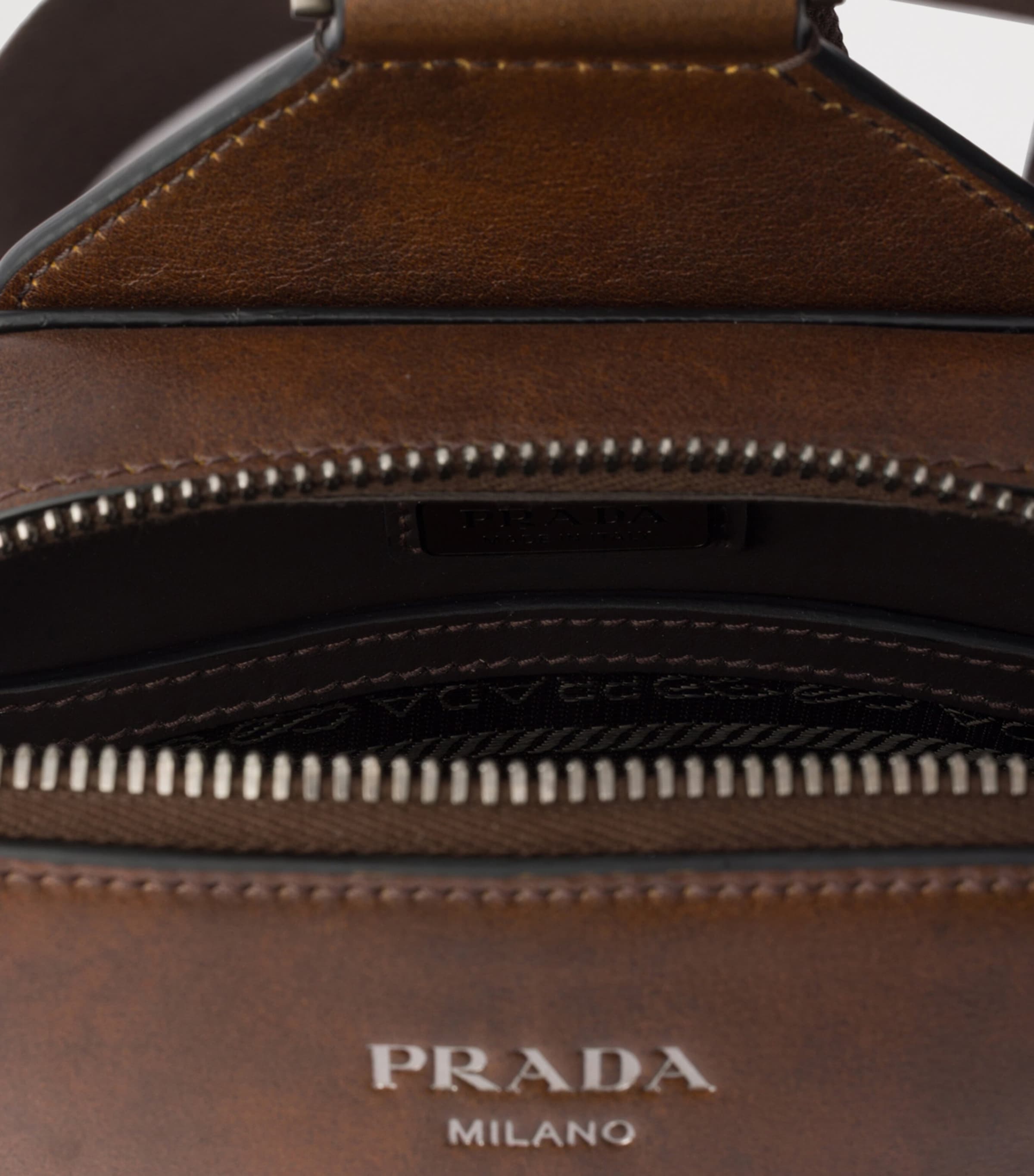 Prada Leather Brique Cross-Body Bag Brown Image 5