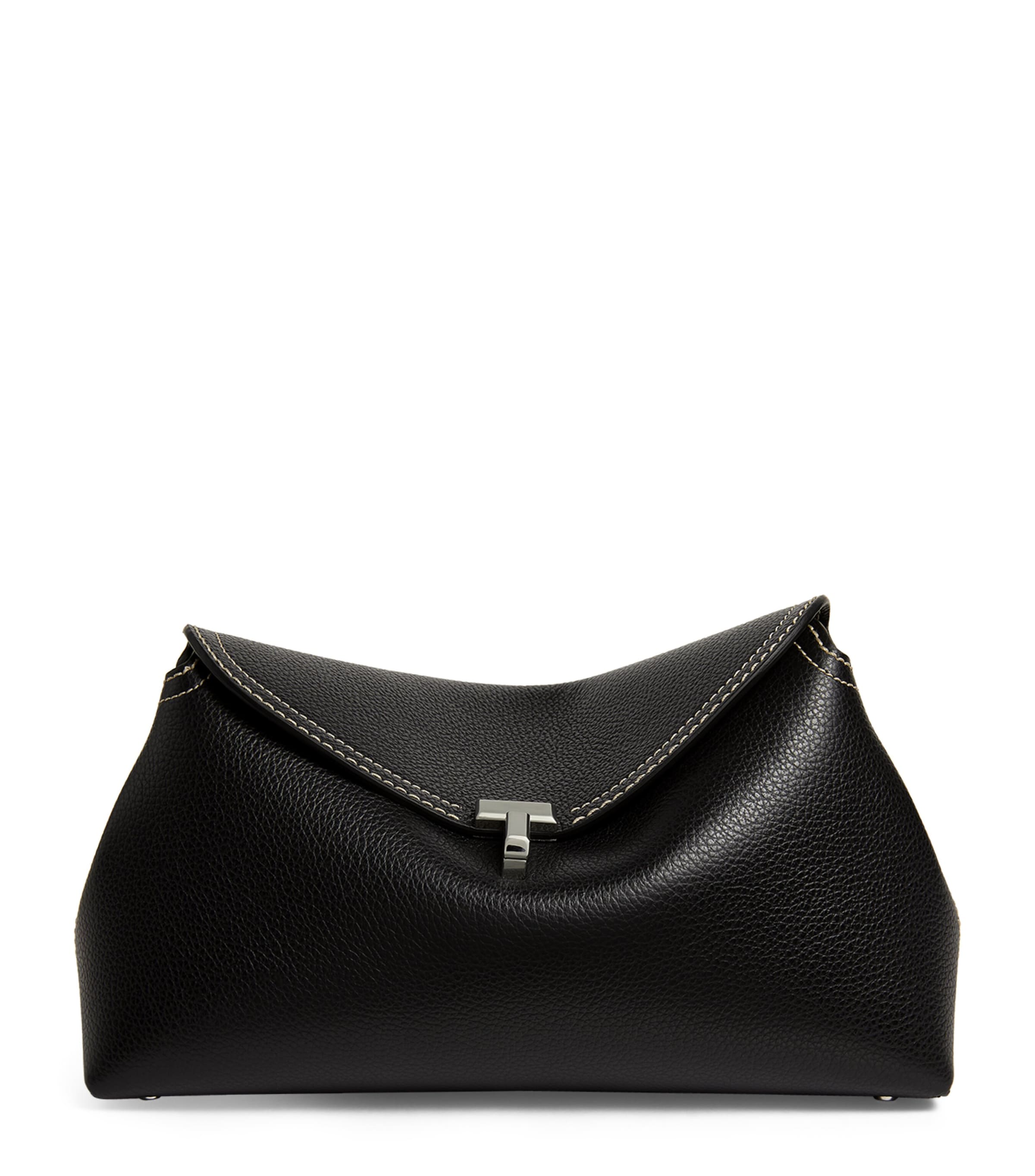 Totême Leather T-Lock Clutch Bag | Women Bags | Clutch Bags | Designers | TOTEME