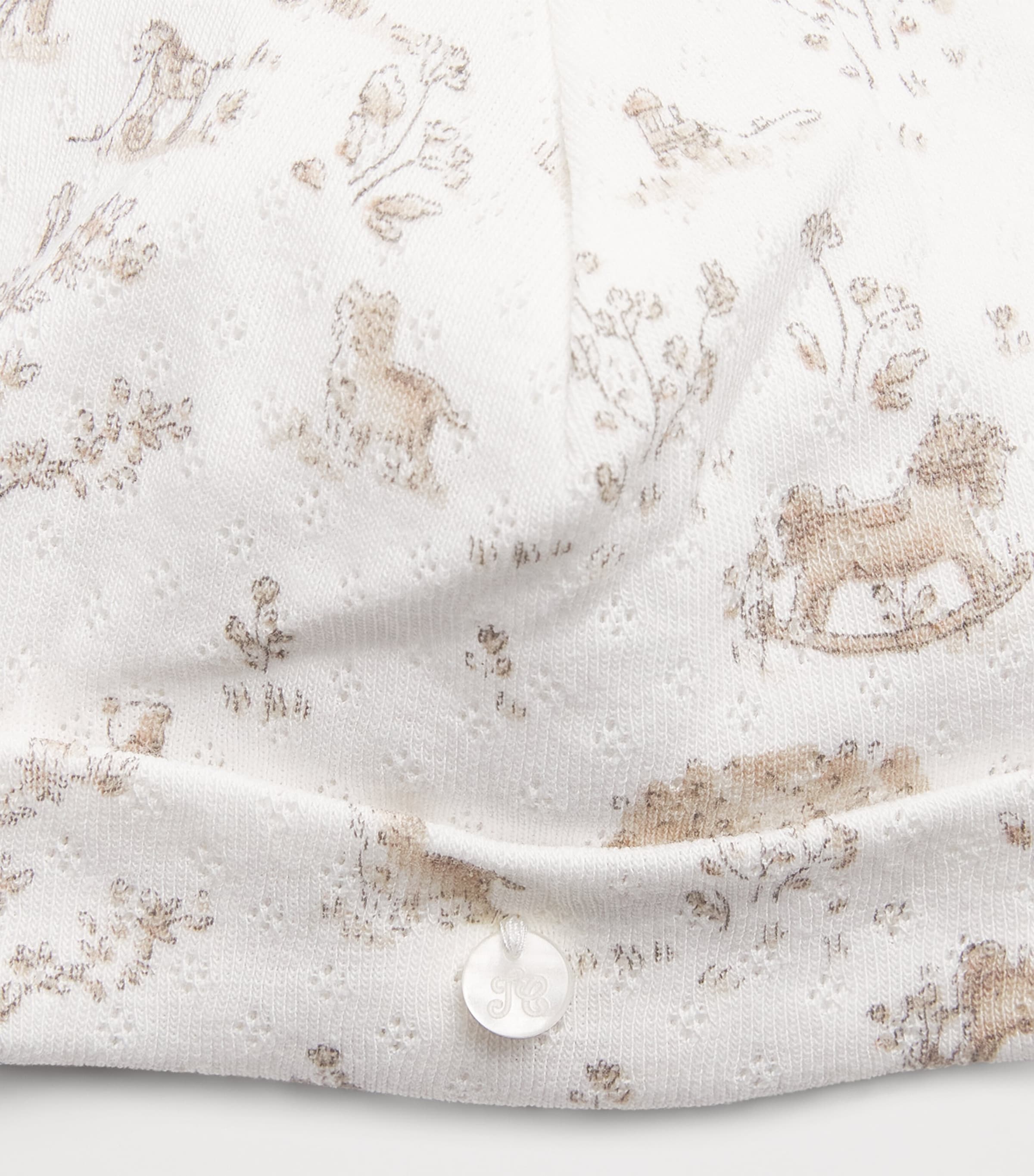 Cotton Printed Beanie 13NACRE Image 3