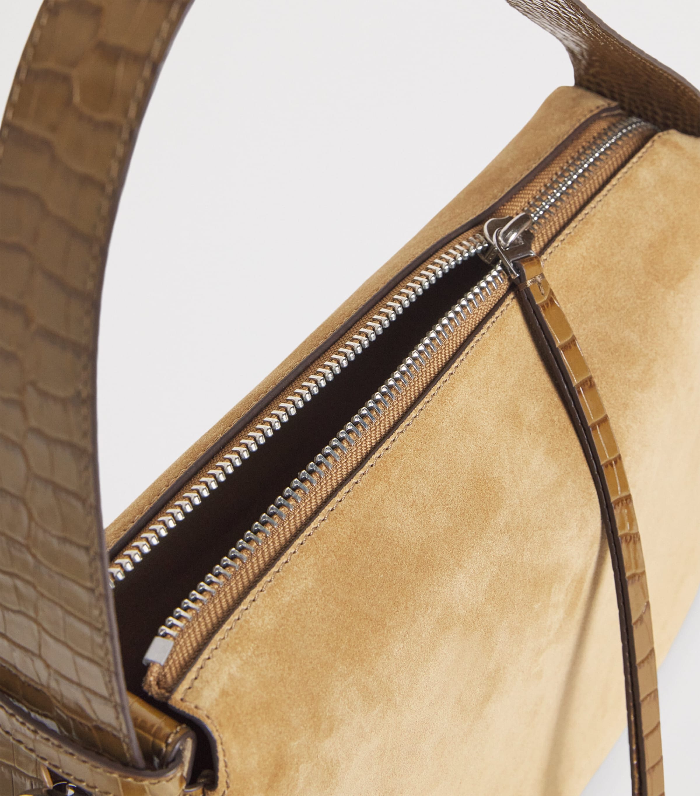 Tory Burch Suede Romy Shoulder Bag Stone Image 6
