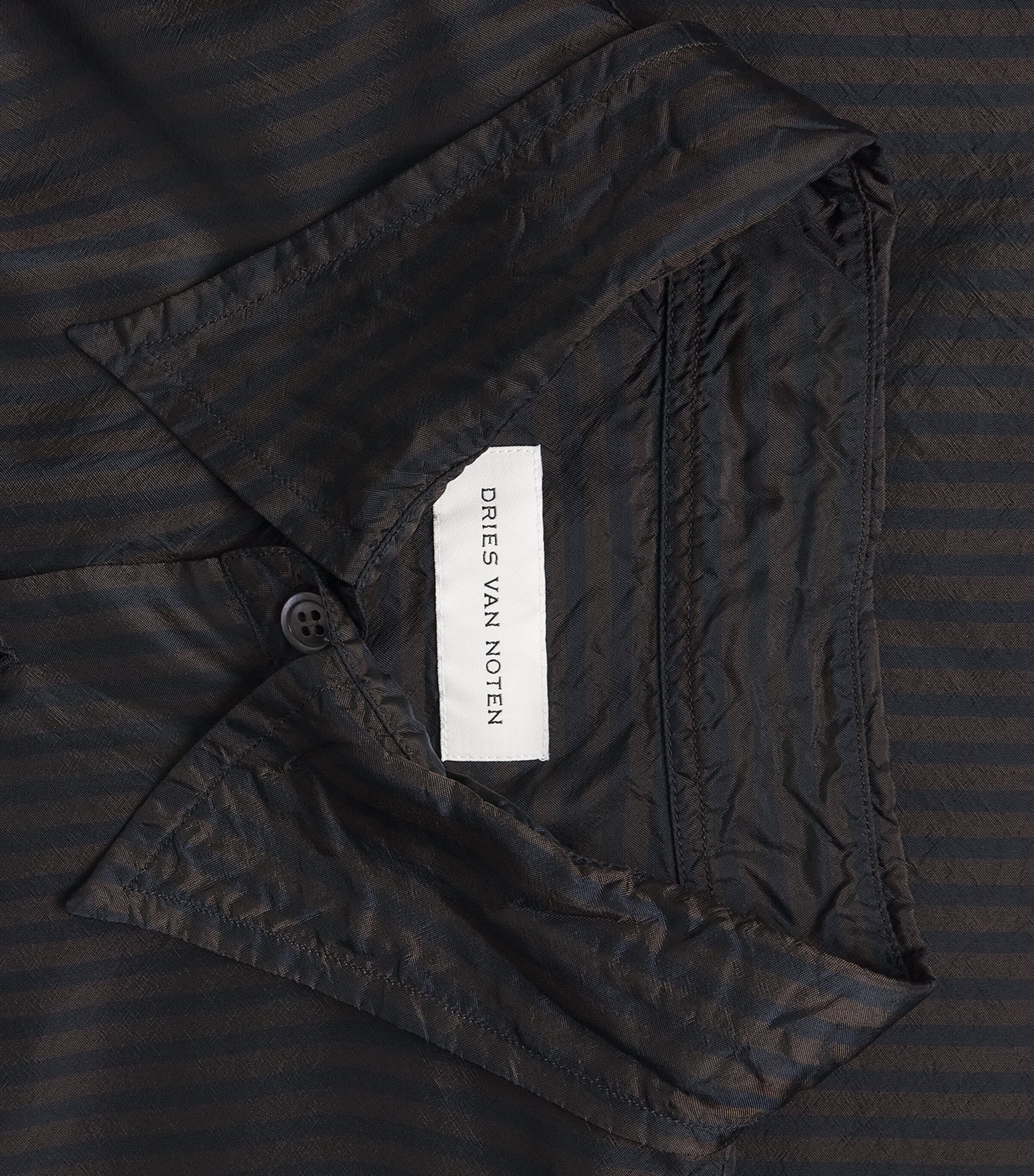 DRIES VAN NOTEN Mens Cotton Stripe Croom Shirt Dark Image 6
