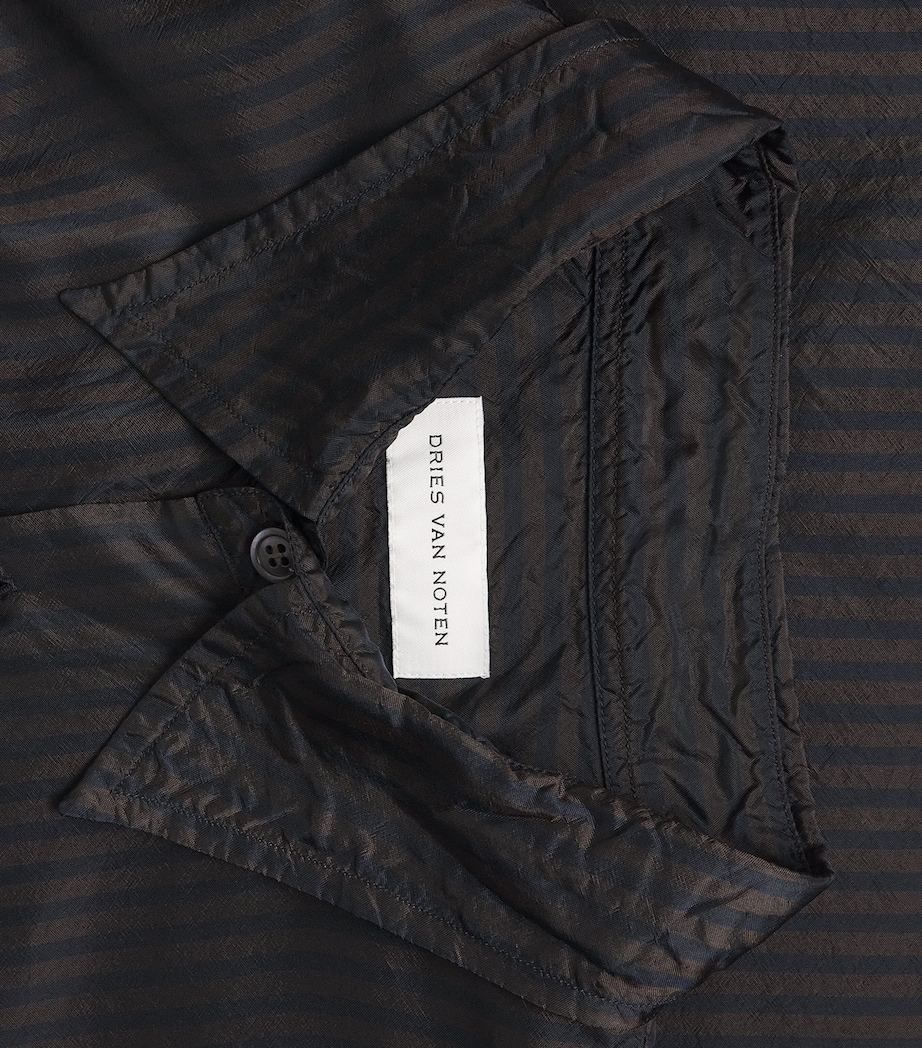 DRIES VAN NOTEN Mens Cotton Stripe Croom Shirt Dark Image 6