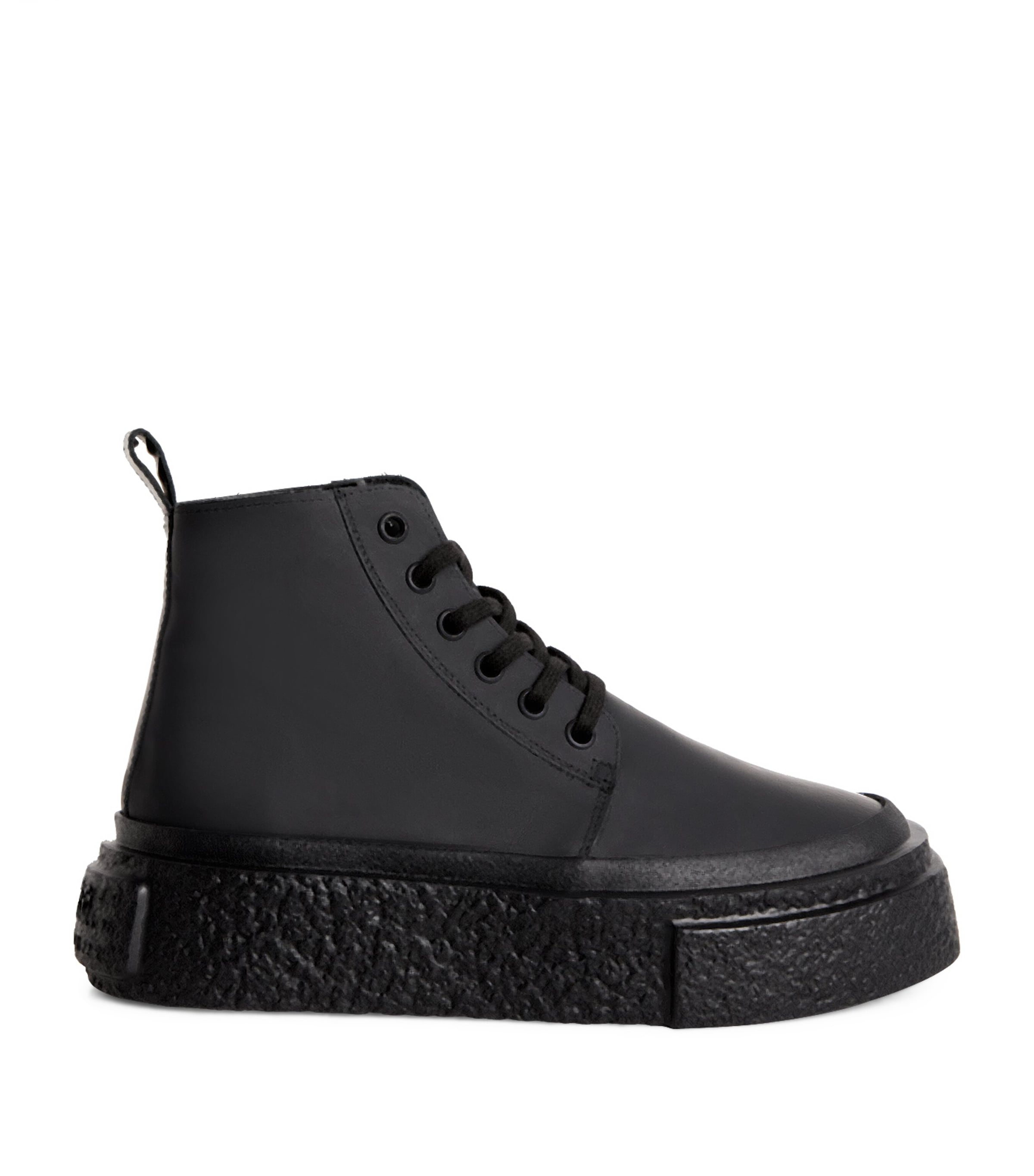 Mm6 Maison Margiela Leather High-top Sneakers In Black