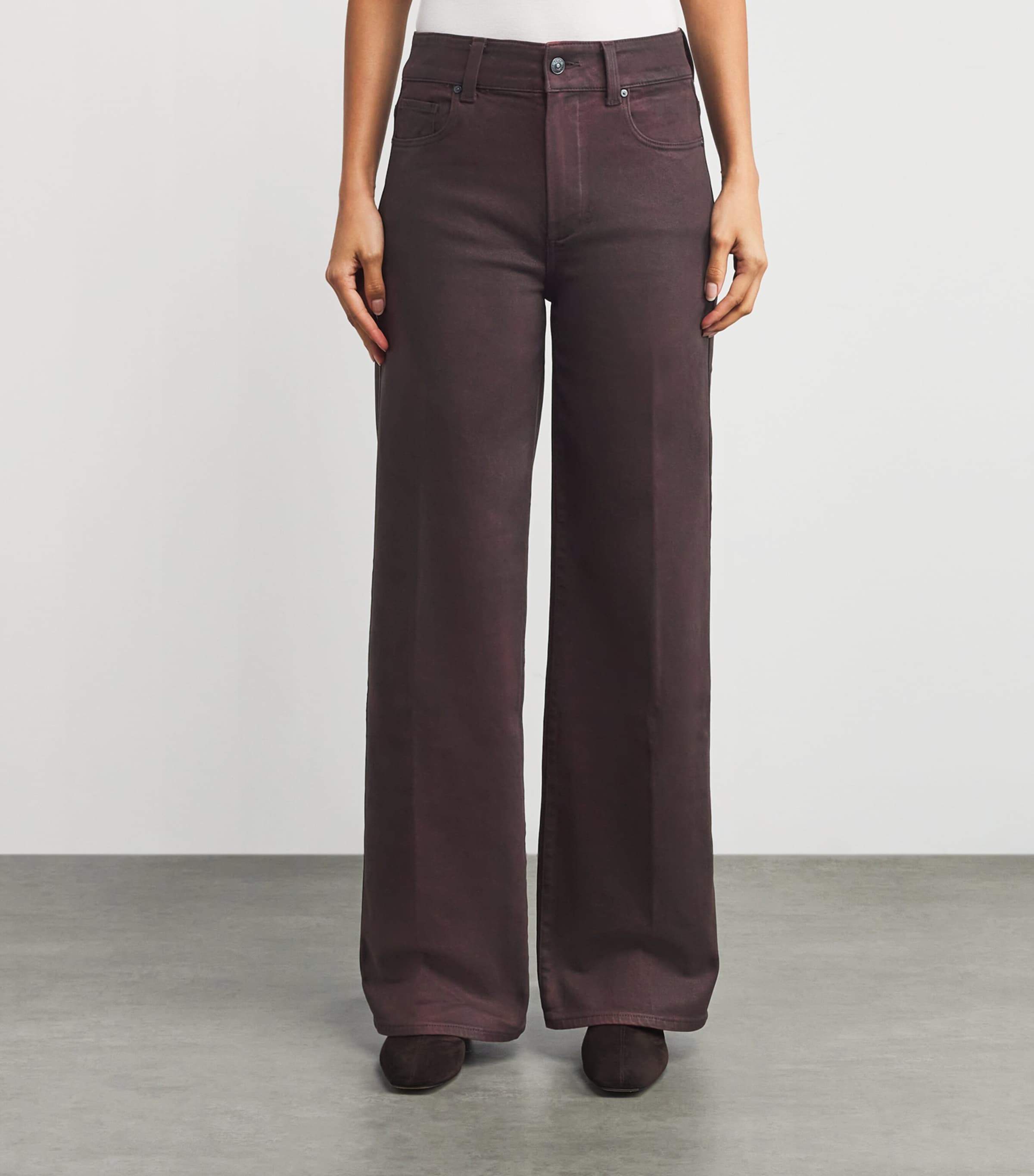 Coated Sasha Wide Jeans DRK OXBLD DIST COAT Image 3