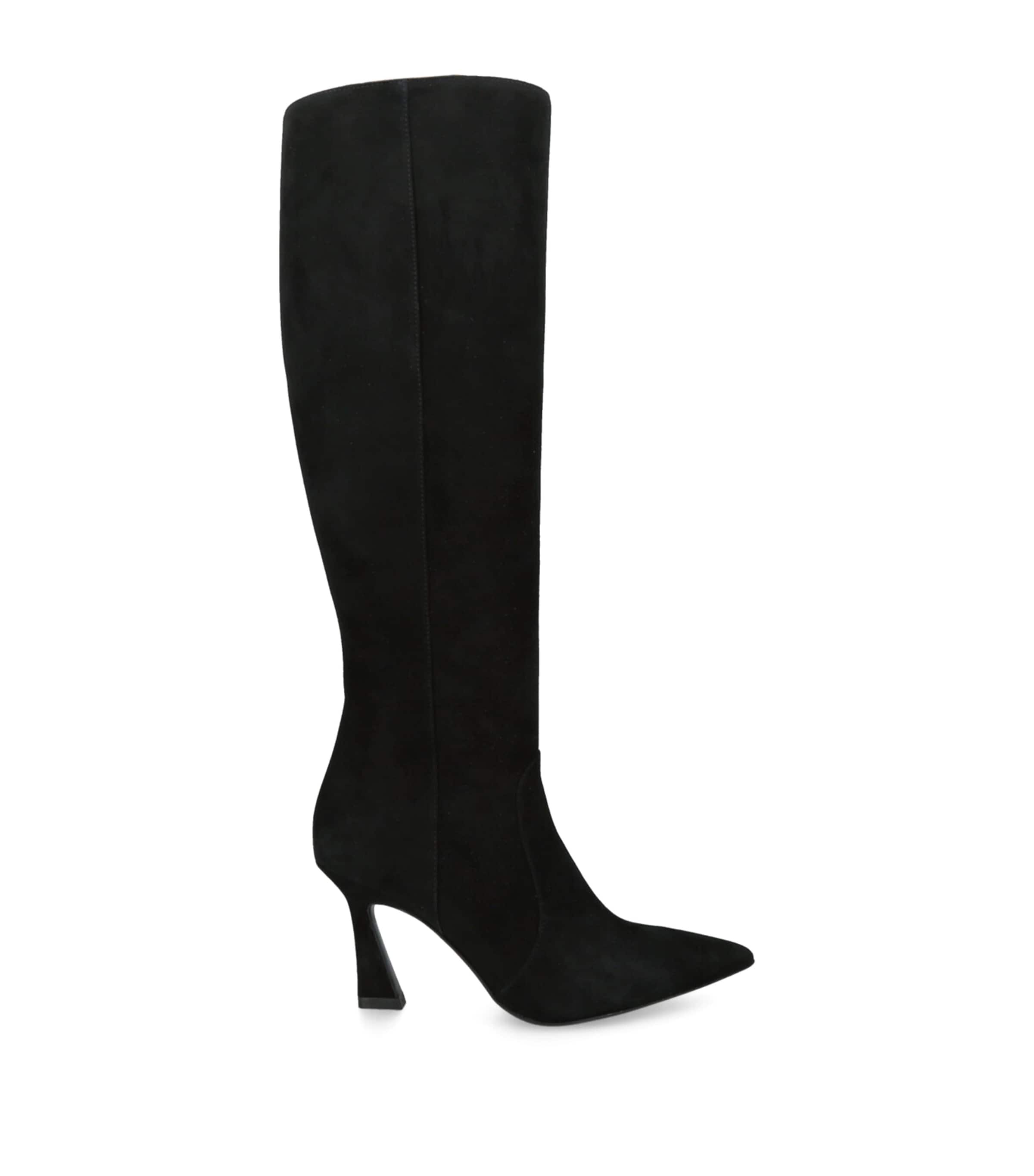 Stuart Weitzman Suede Vinnie Boots 85 In Black