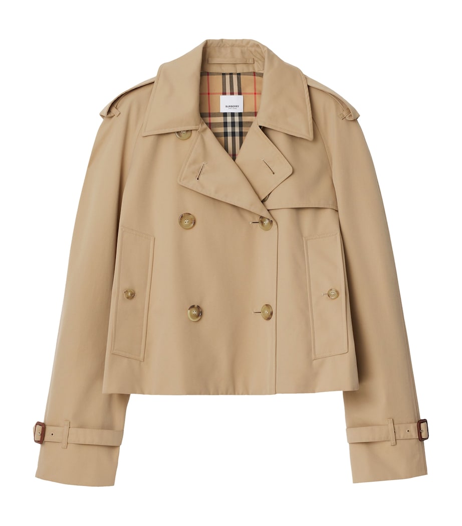 Gabardine Cropped Trench Jacket HONEY Image 1