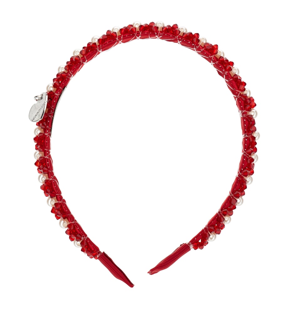 Satin Beaded Headband ROSSO Image 1