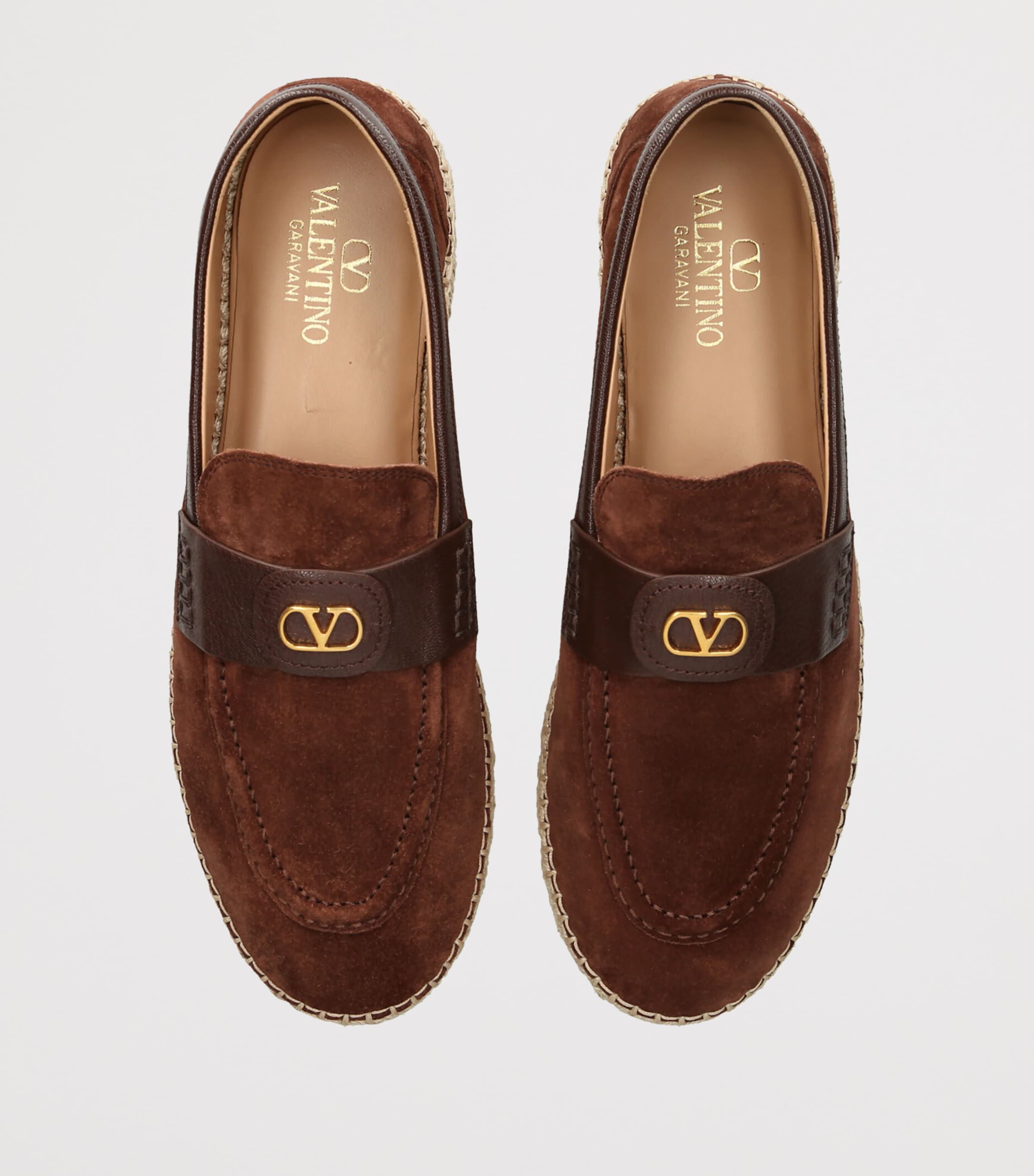 Valentino Garavani Suede Palm Avenue Espadrilles Dark Brown Image 4