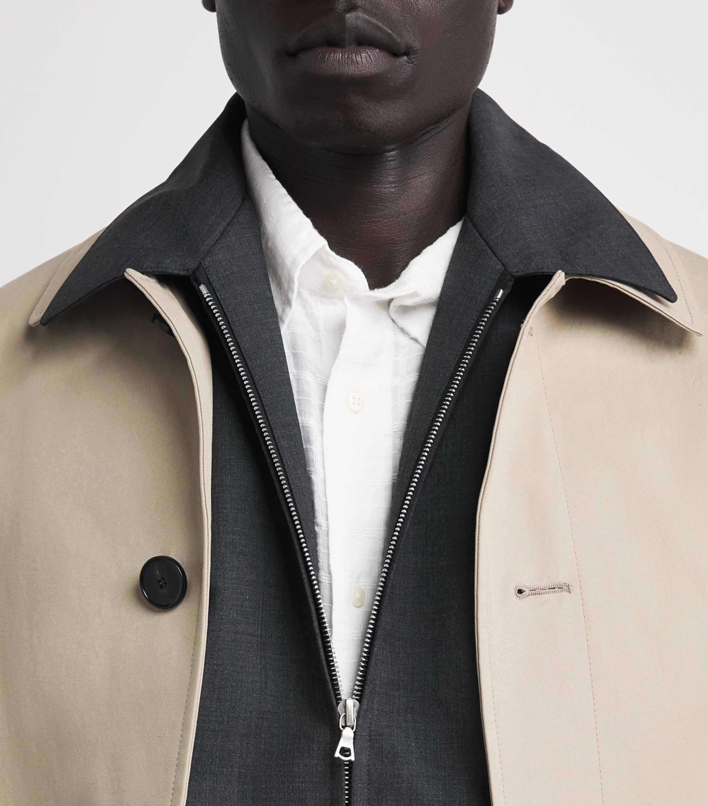 Auralee Mens Wool Bomber Jacket Top Charcoal Image 3