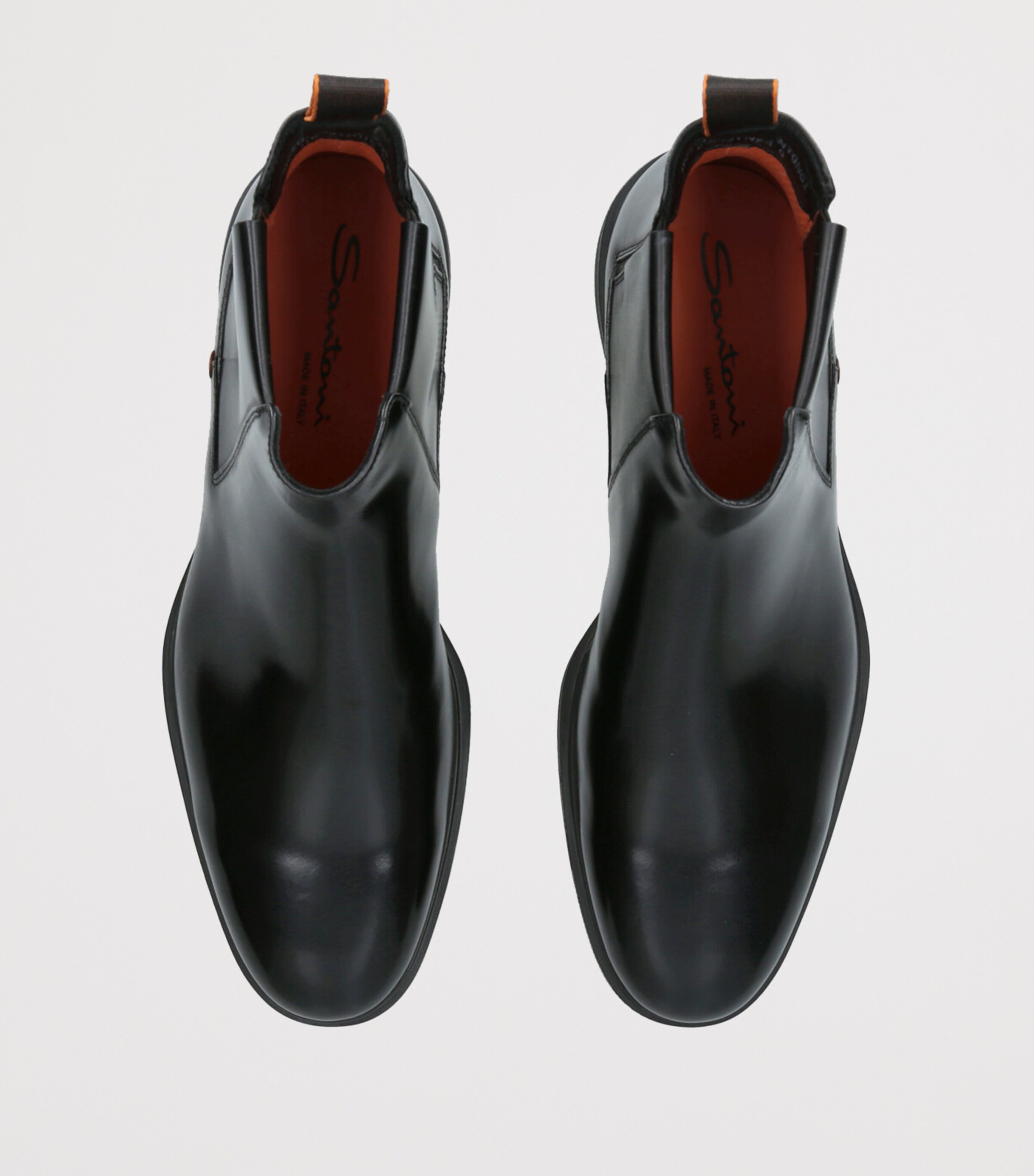 Bottes Chelsea Santoni En Cuir Noir - Taille 42 EU, Fait Main En Italie, Occasion
