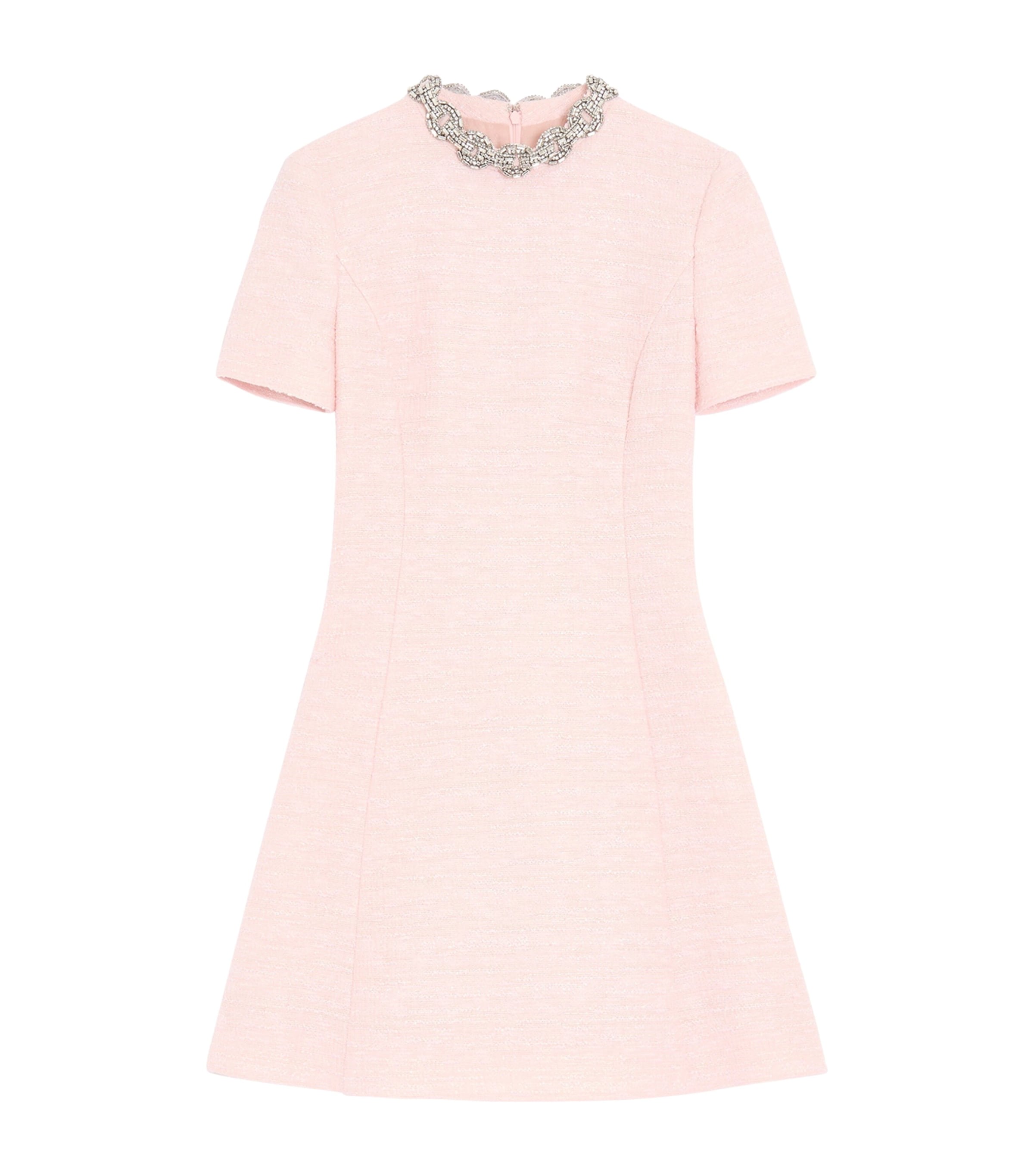 Valentino Pink Tweed Embellished Mini Dress | Harrods US
